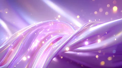 Abstract Purple Silk Wave With Glowing Particles