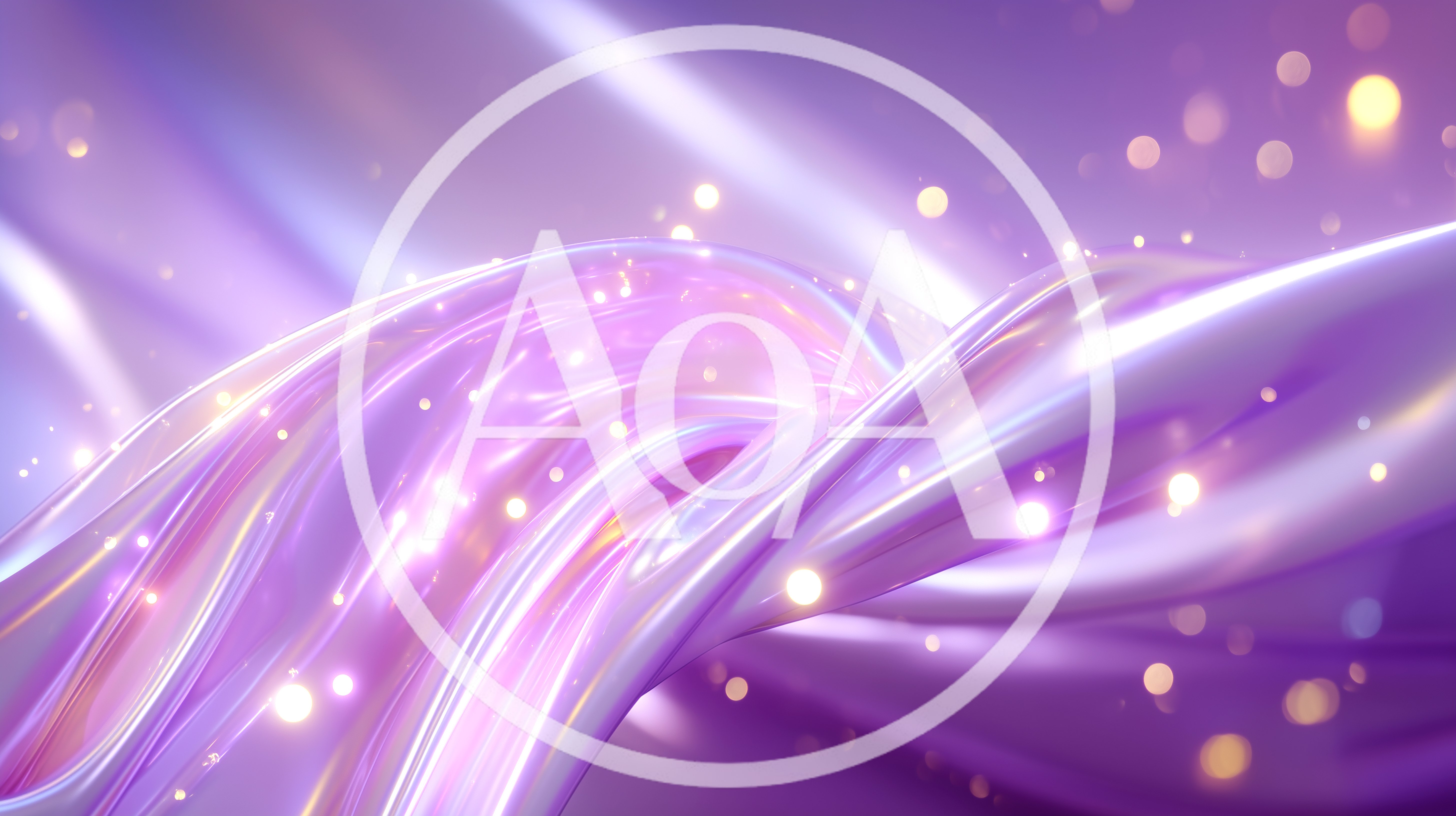 Abstract Purple Silk Wave With Glowing Particles