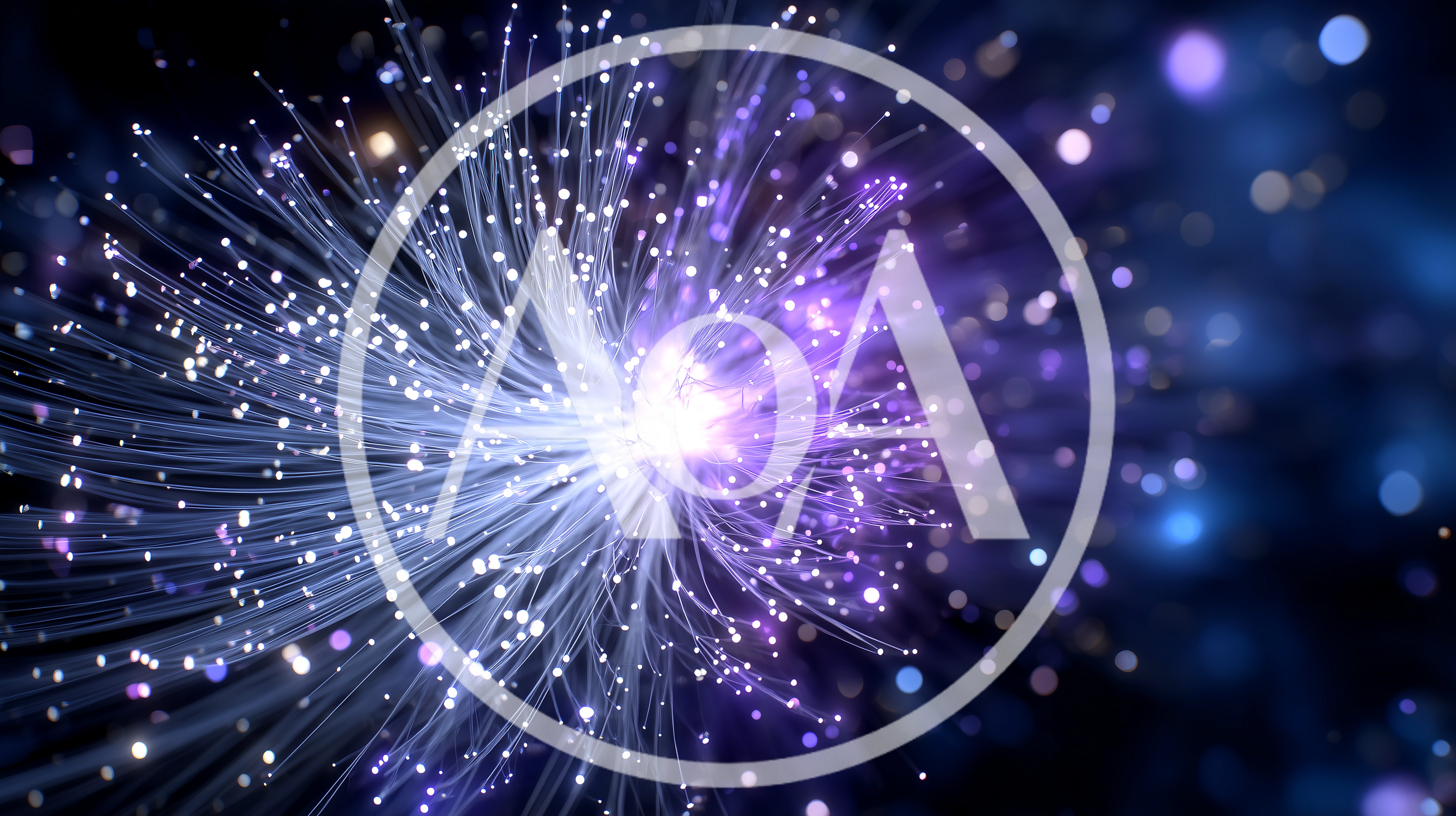 Abstract Fiber Optic Light Strands Glowing