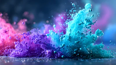 Vibrant Blue And Purple Powder Explosion