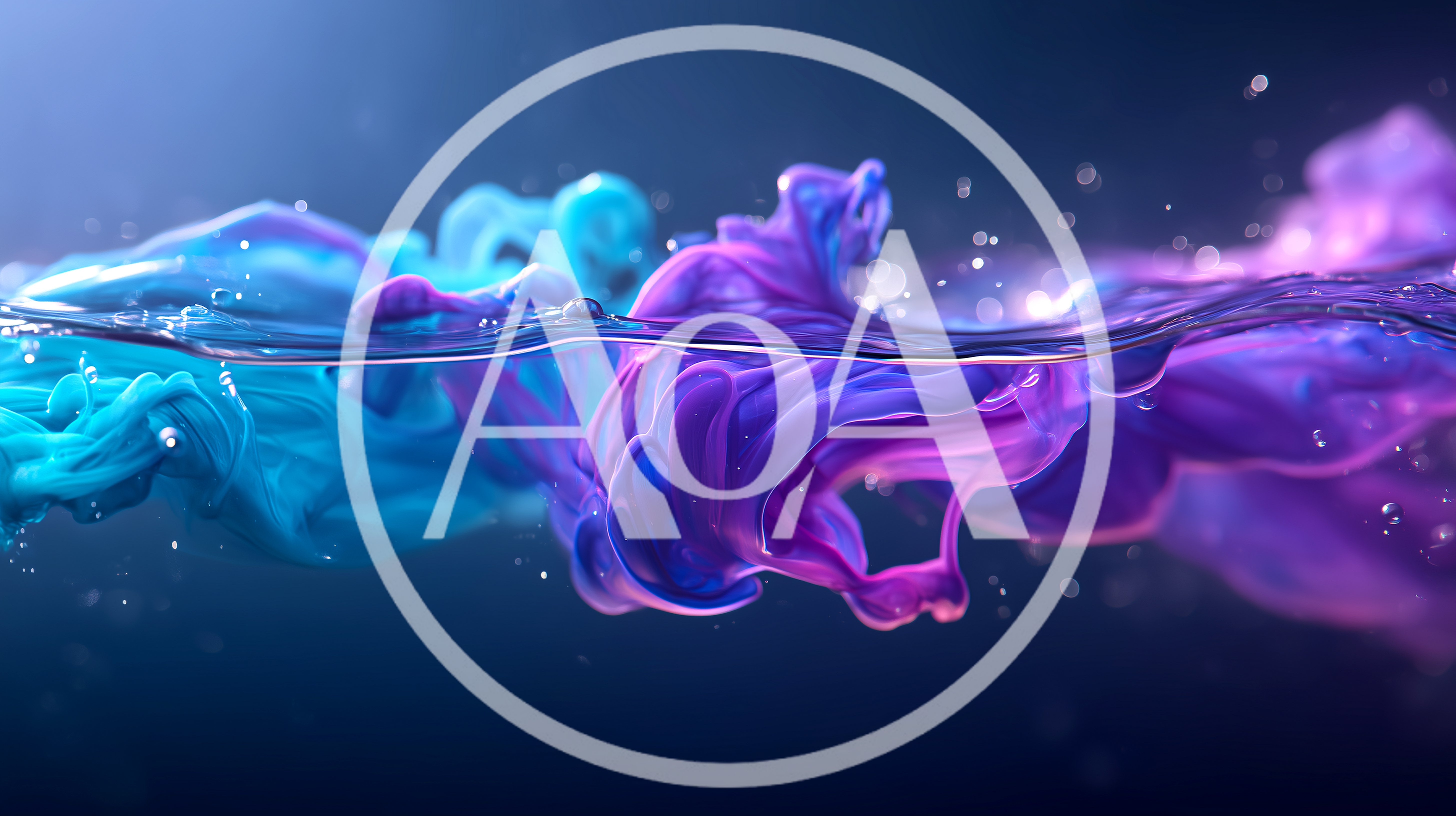Blue and Purple Ink Swirling in Water