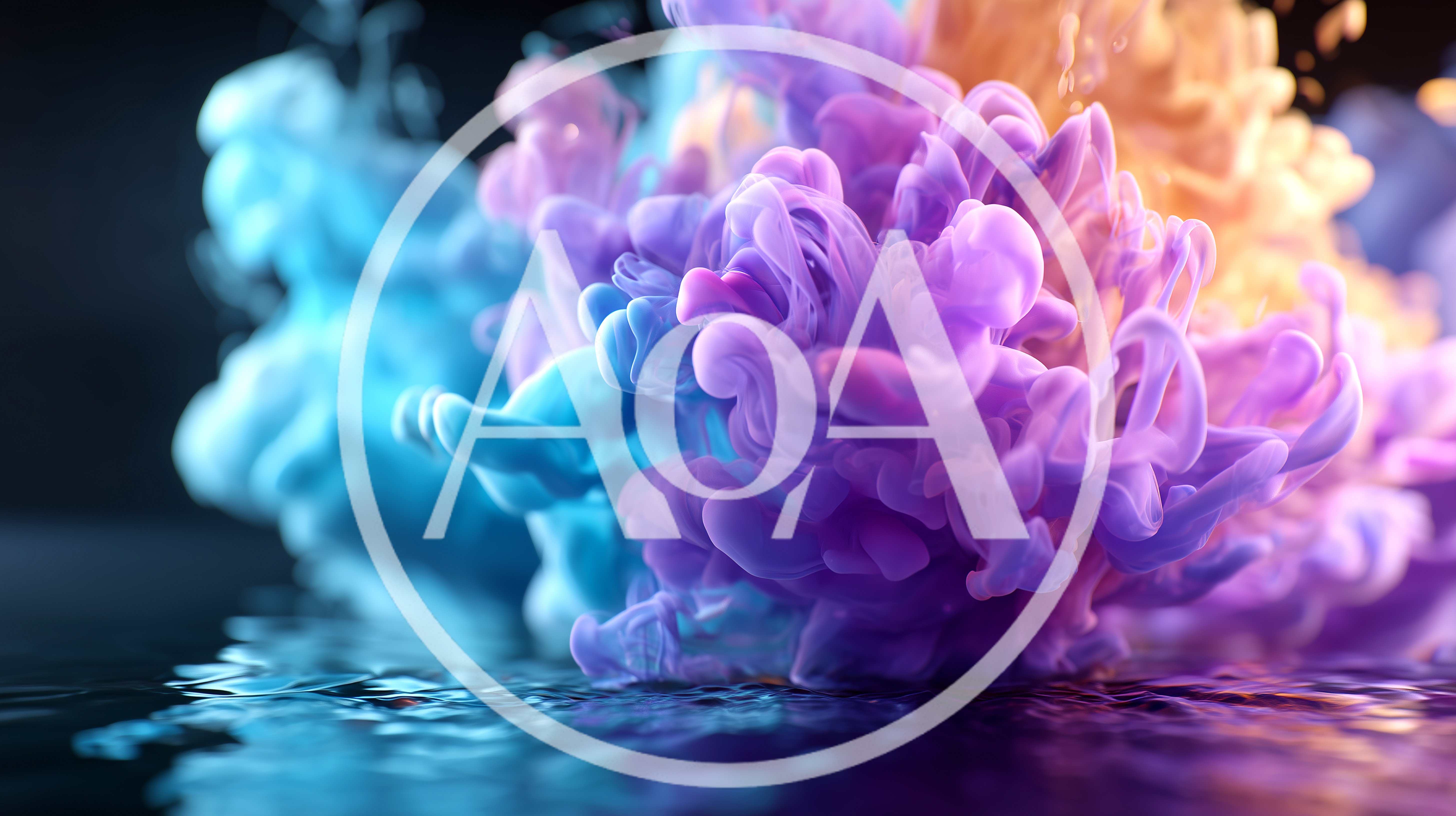 Abstract Colorful Ink Clouds Swirling In Water