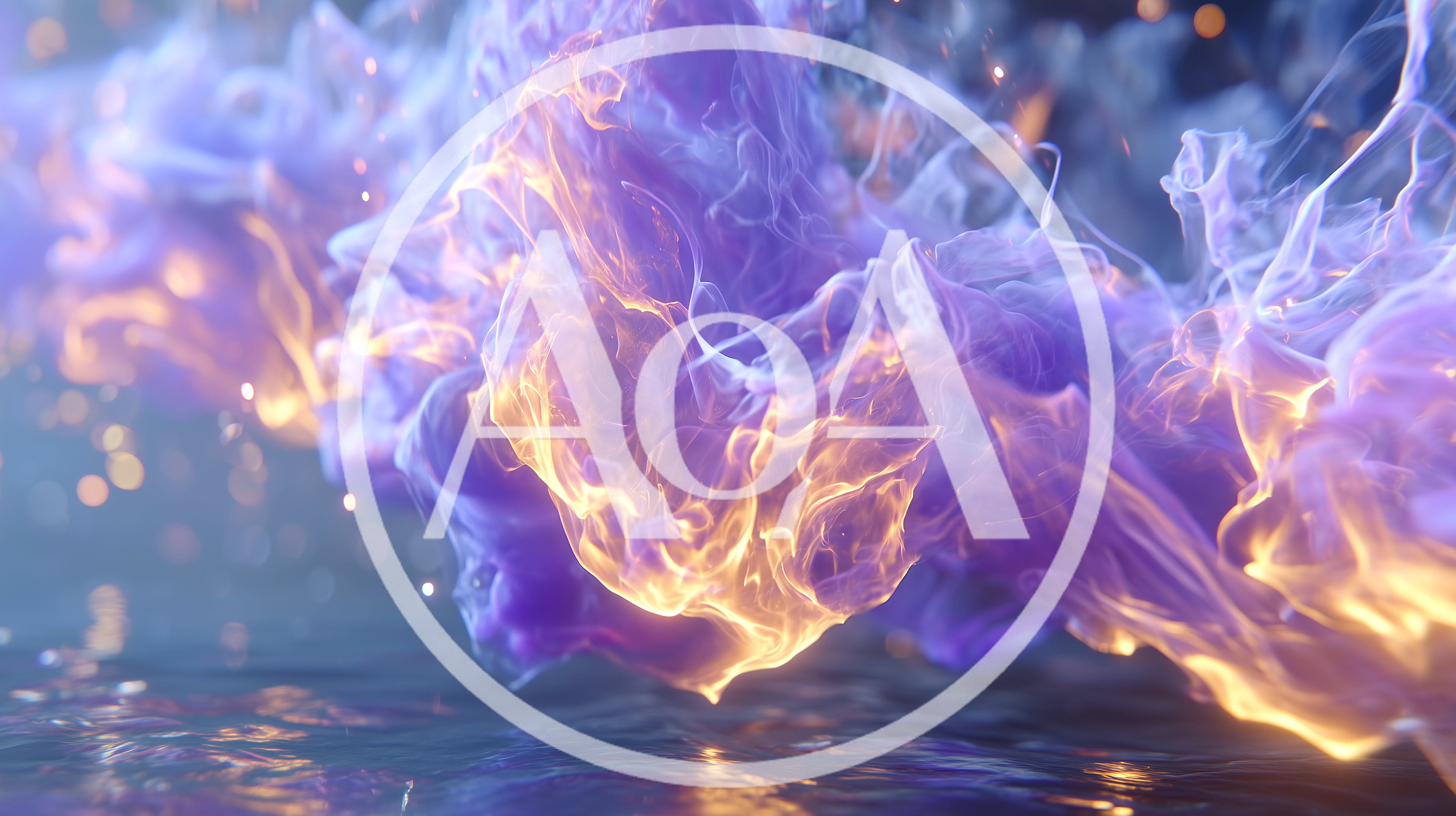 Abstract Purple Smoke And Golden Fire Swirls