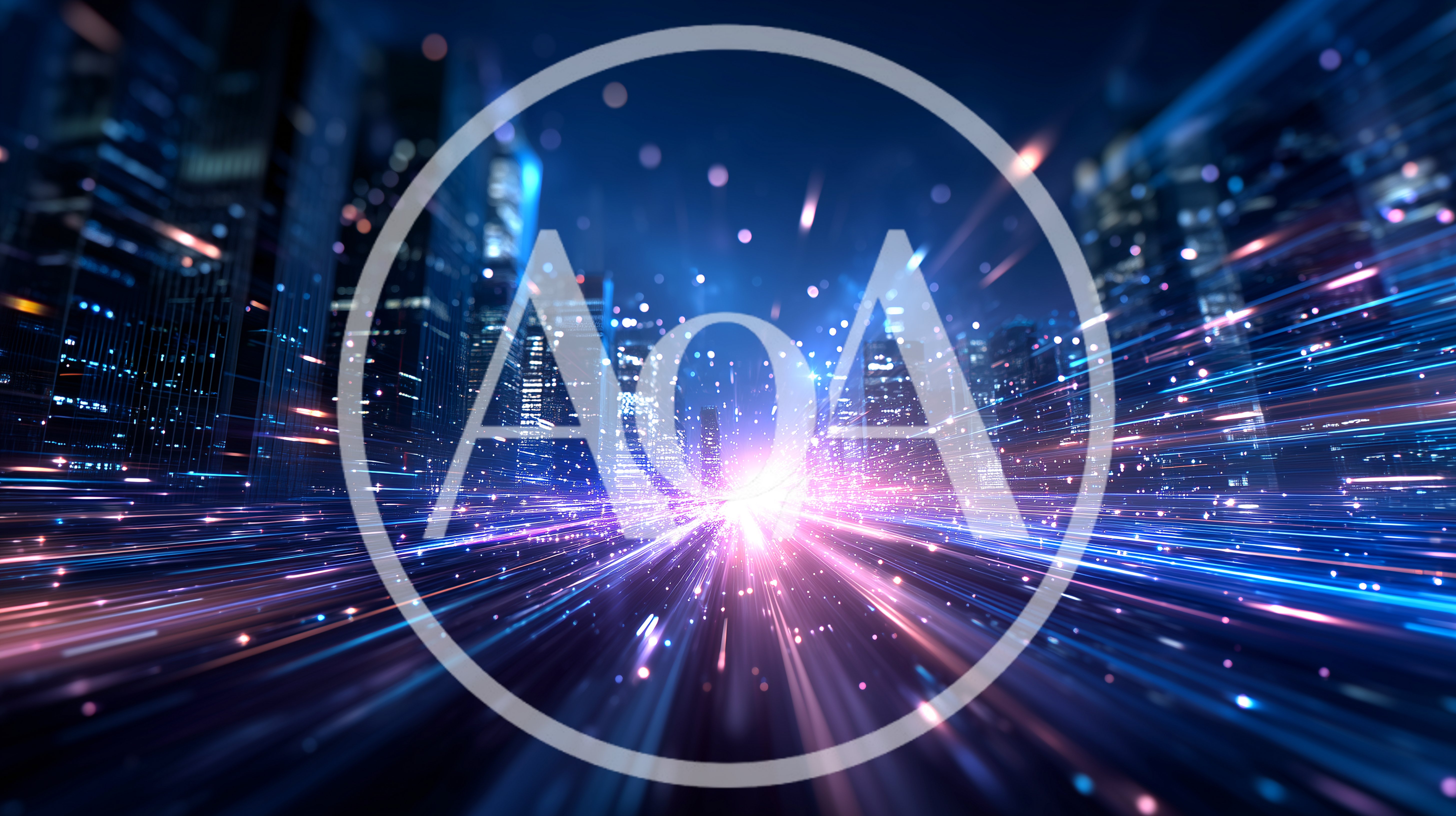 Futuristic Cityscape With High Speed Light Trails