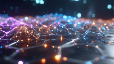 Abstract Digital Network Grid With Glowing Nodes