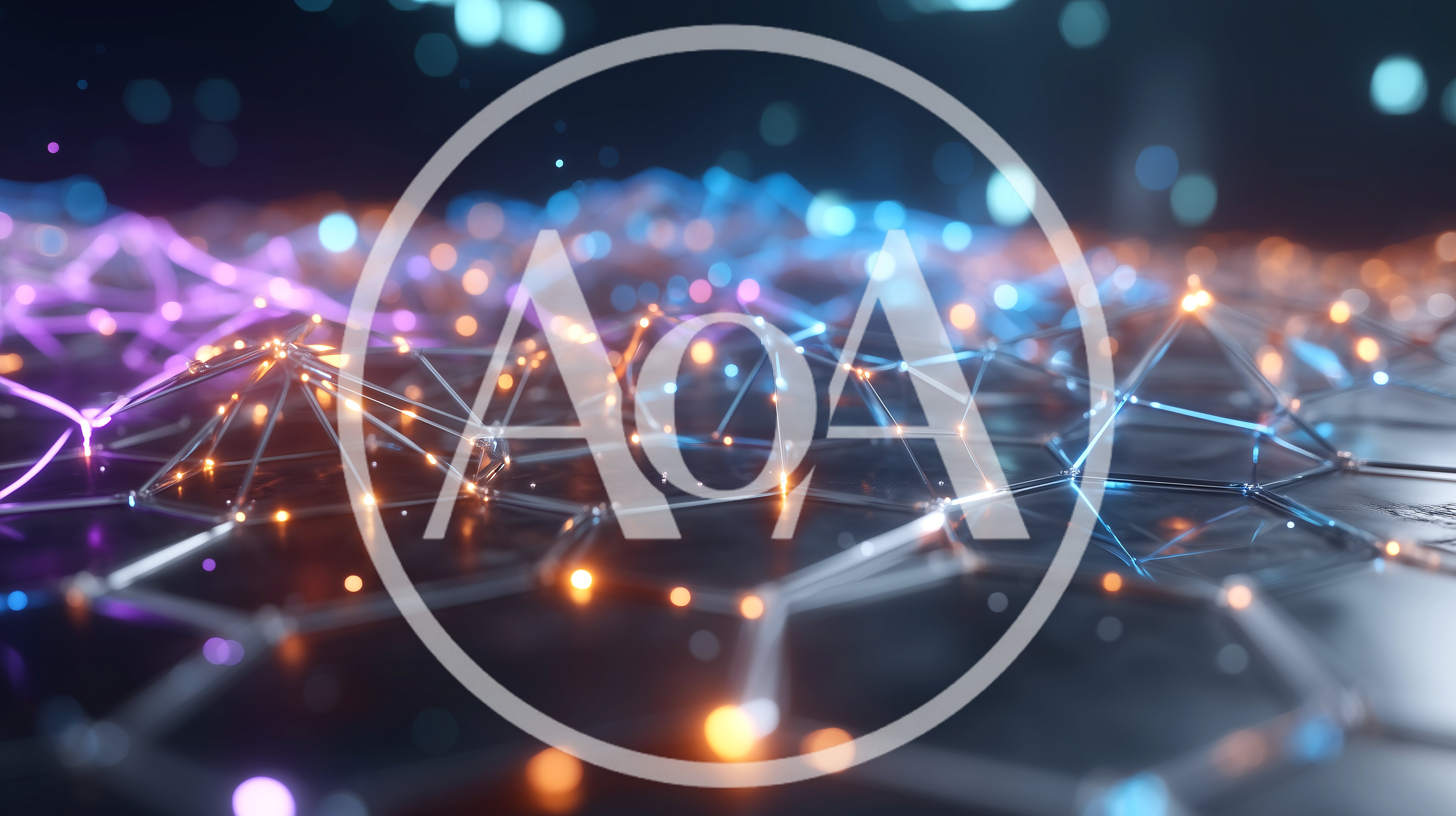 Abstract Digital Network Grid With Glowing Nodes