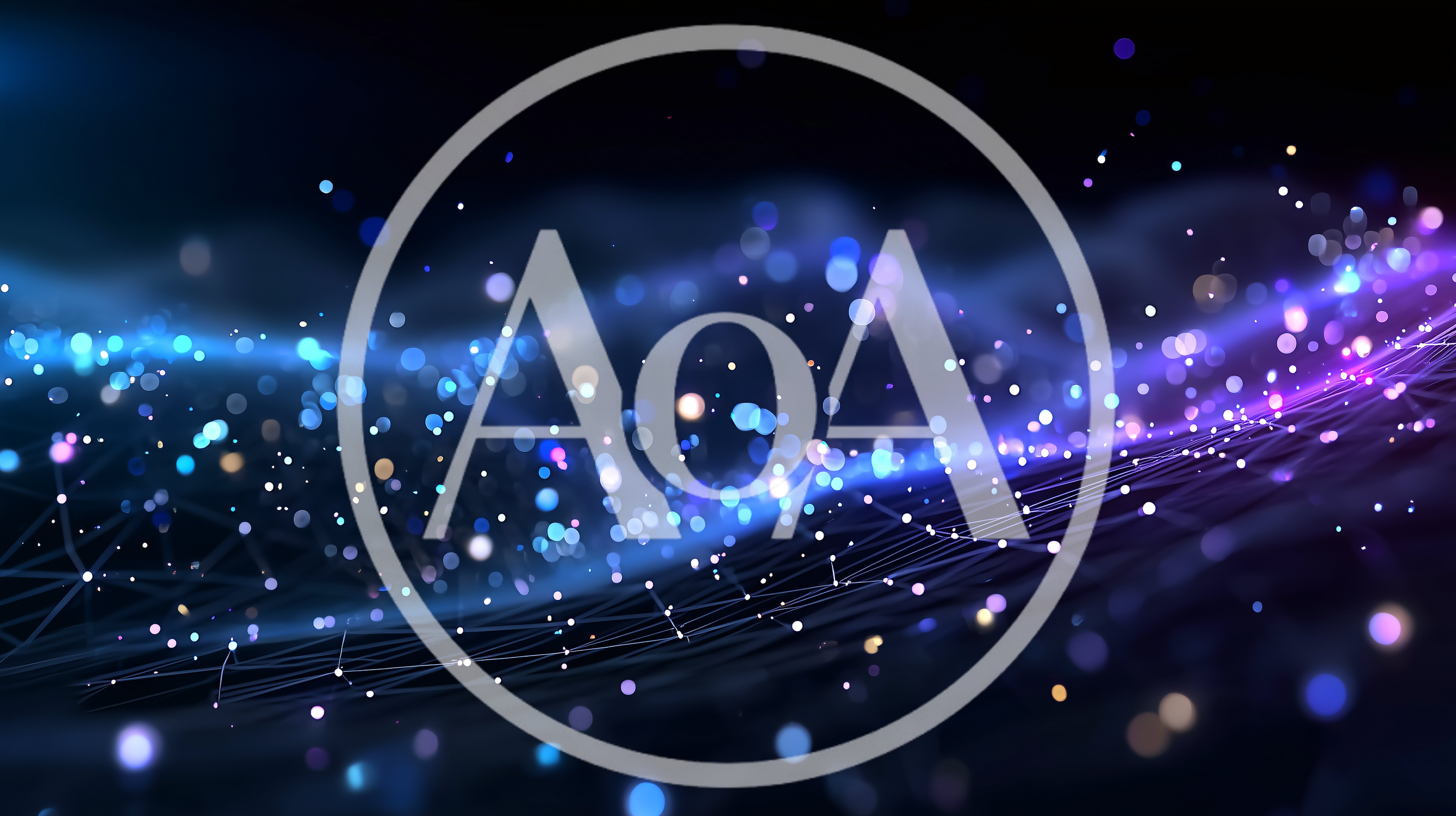 Abstract Digital Network With Floating Glowing Particles