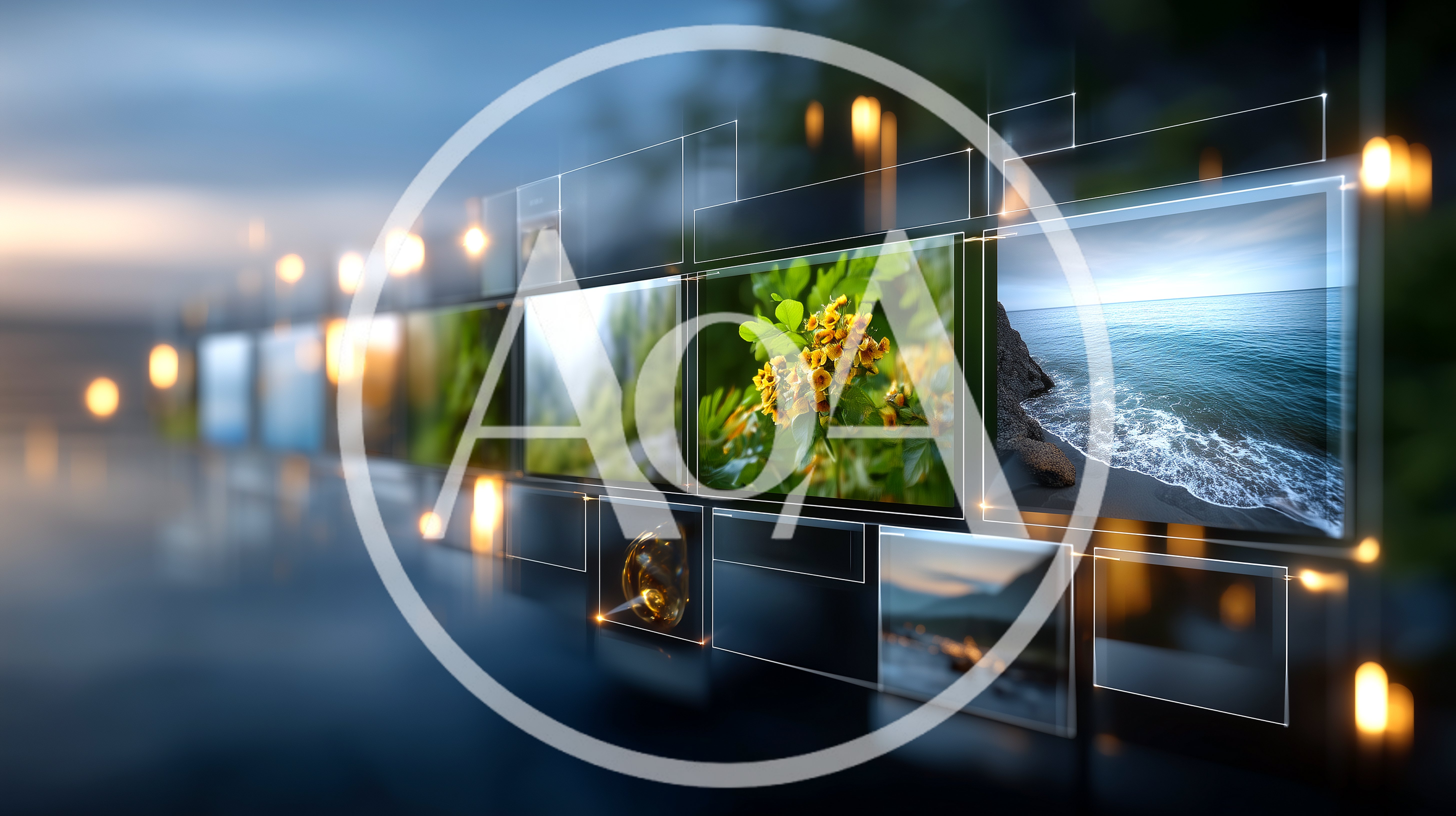 Digital Interface Displaying Multiple Nature Photography Frames