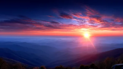 Sunrise Over The Blue Ridge Mountains