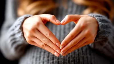 Woman Making Heart Shape With Hands