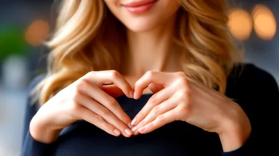 Woman Making Heart Shape With Hands