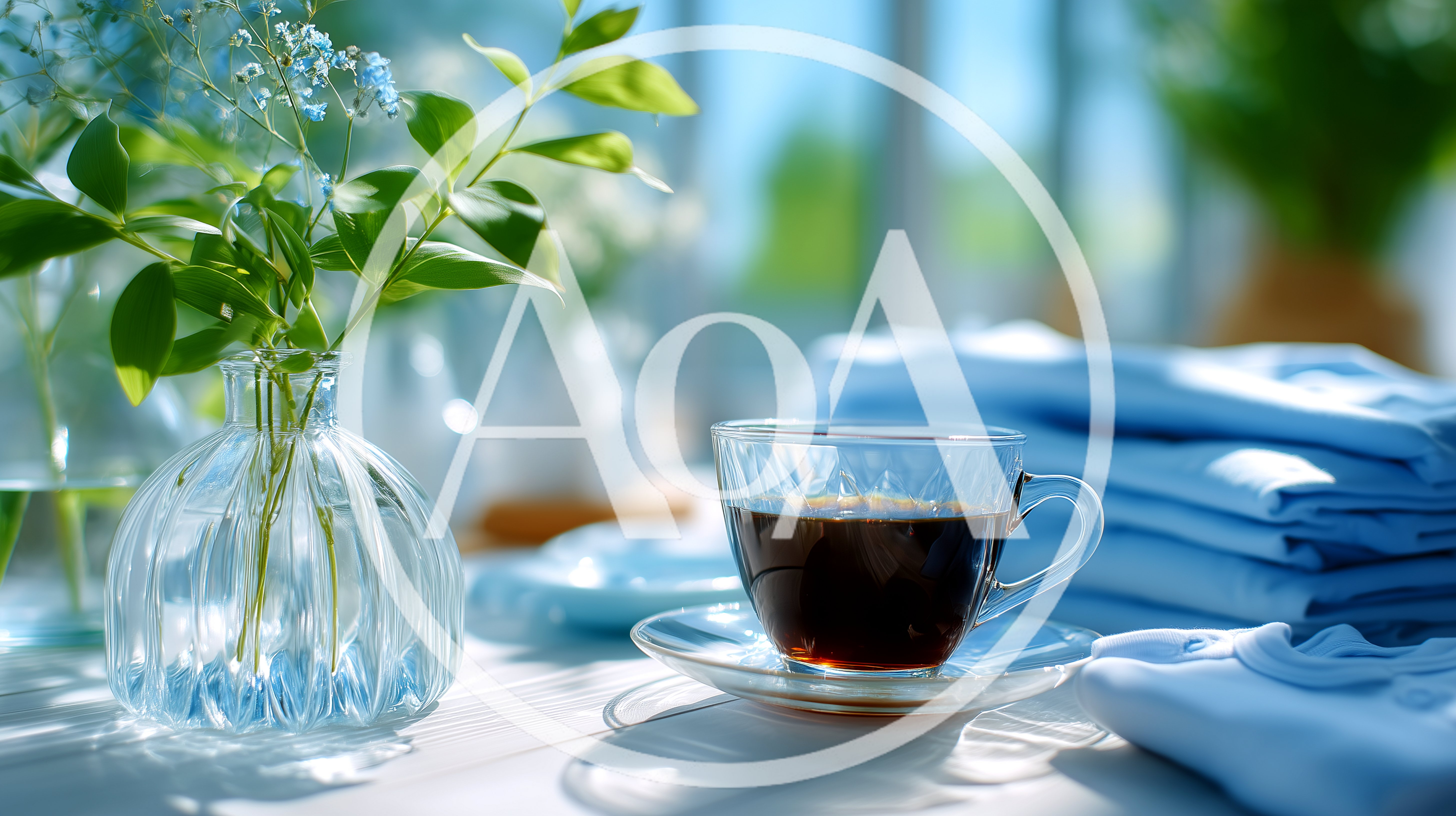 Cup Of Coffee And Flowers In A Sunny Room