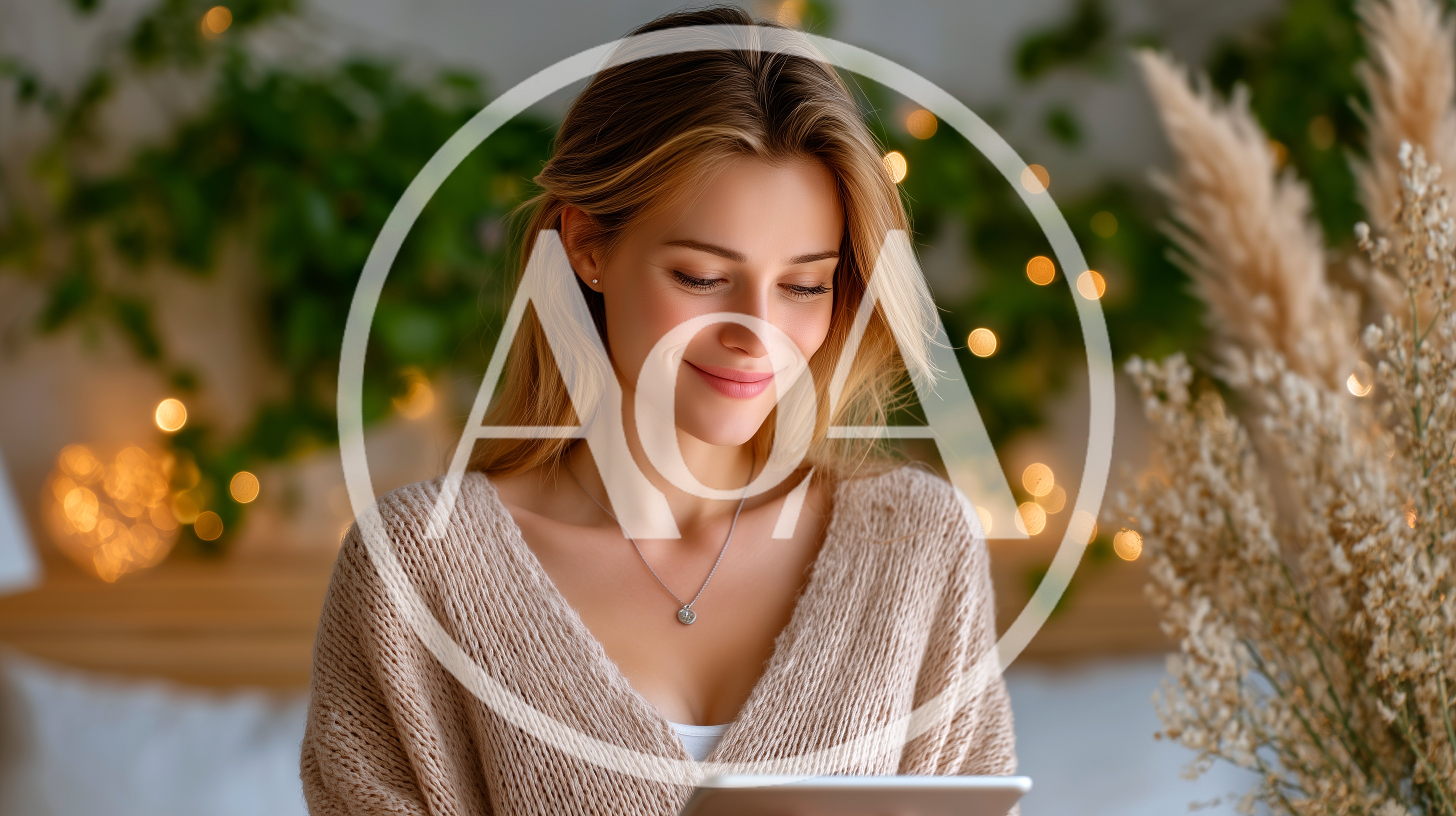 Young Woman Using Digital Tablet In Cozy Bedroom