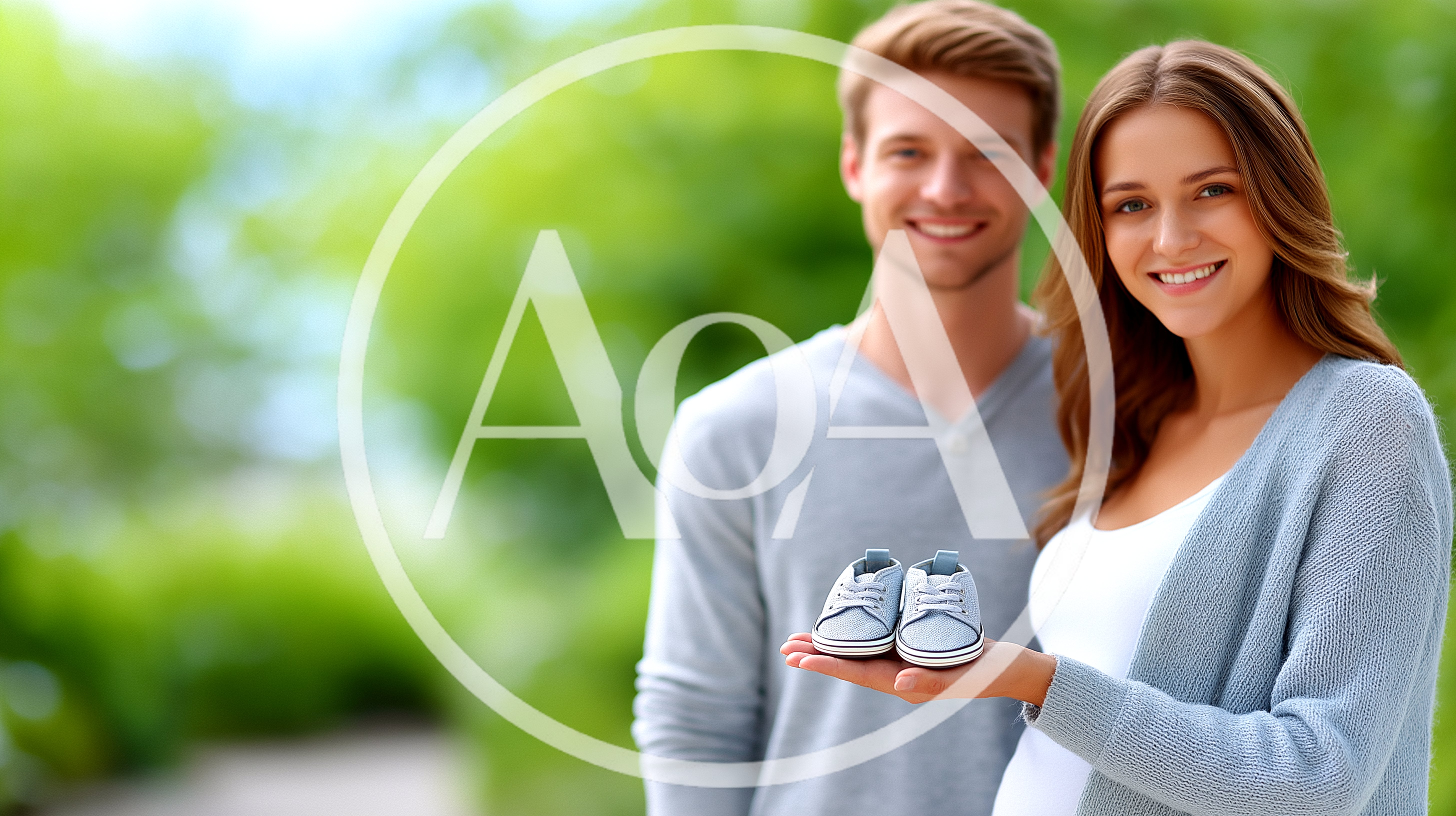 Expectant Couple Holding Tiny Baby Shoes Outdoors