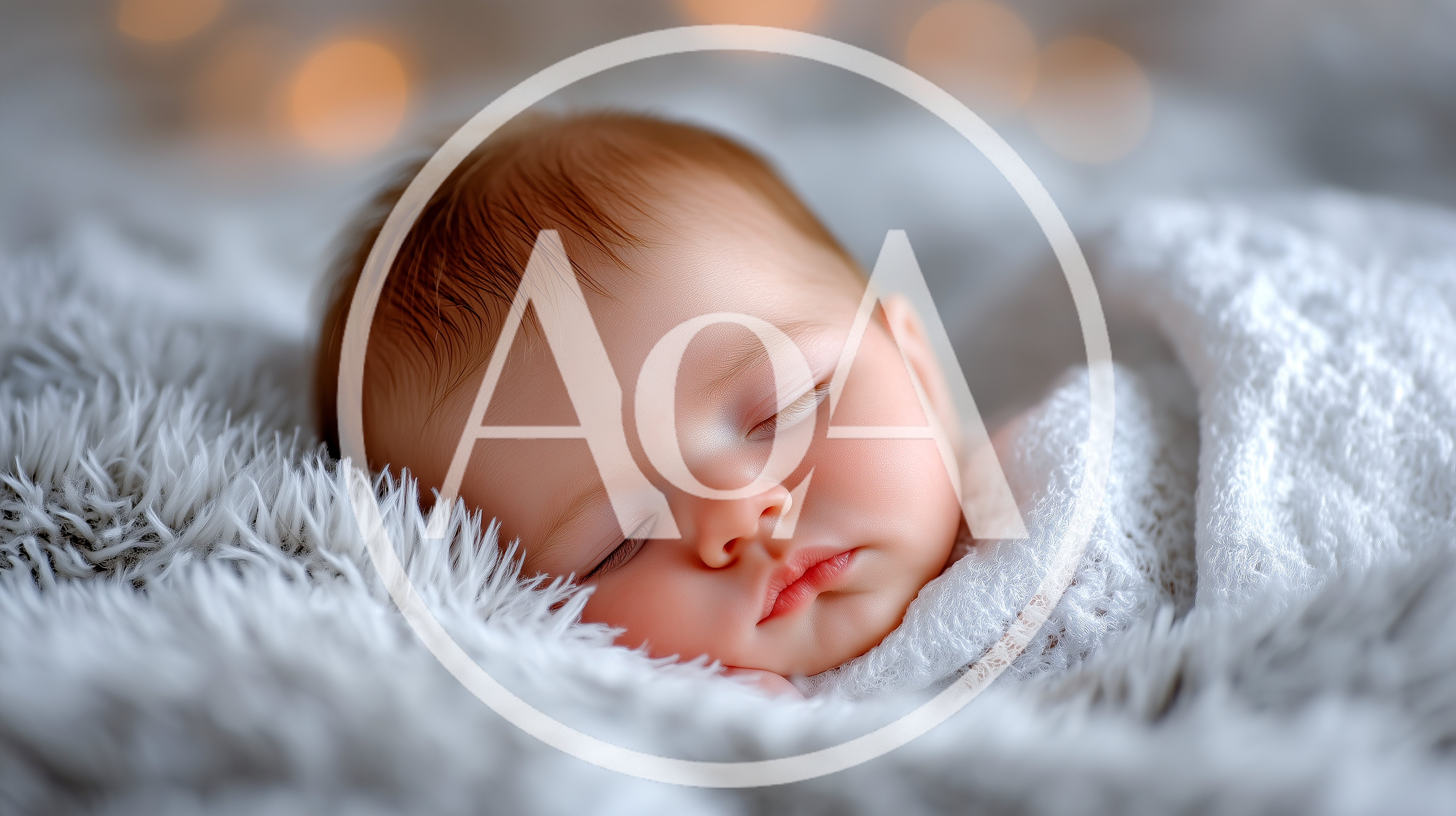 Sleeping Newborn Baby Wrapped In Soft White Blanket
