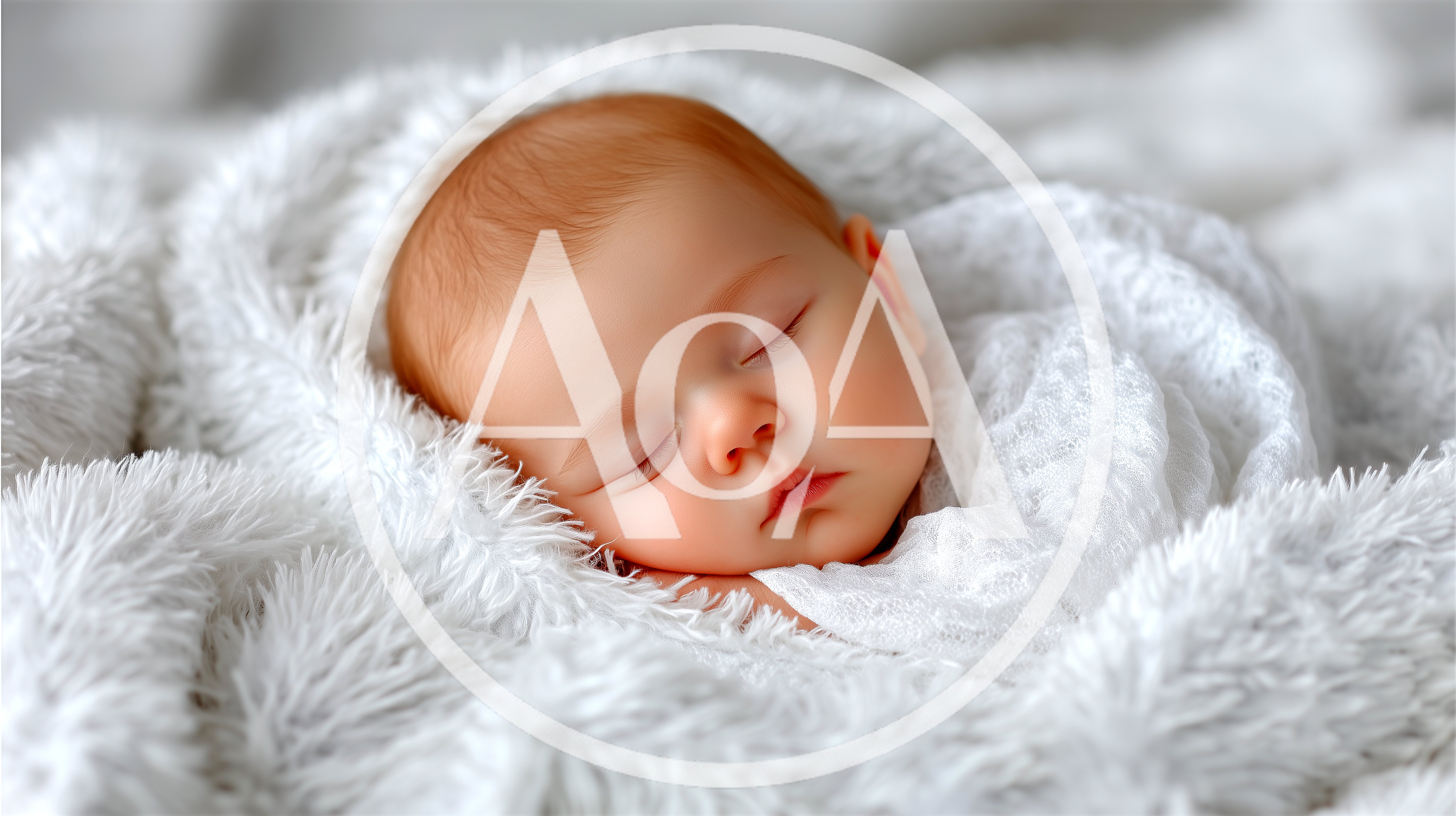 Sleeping Newborn Baby Wrapped In Soft White Blanket