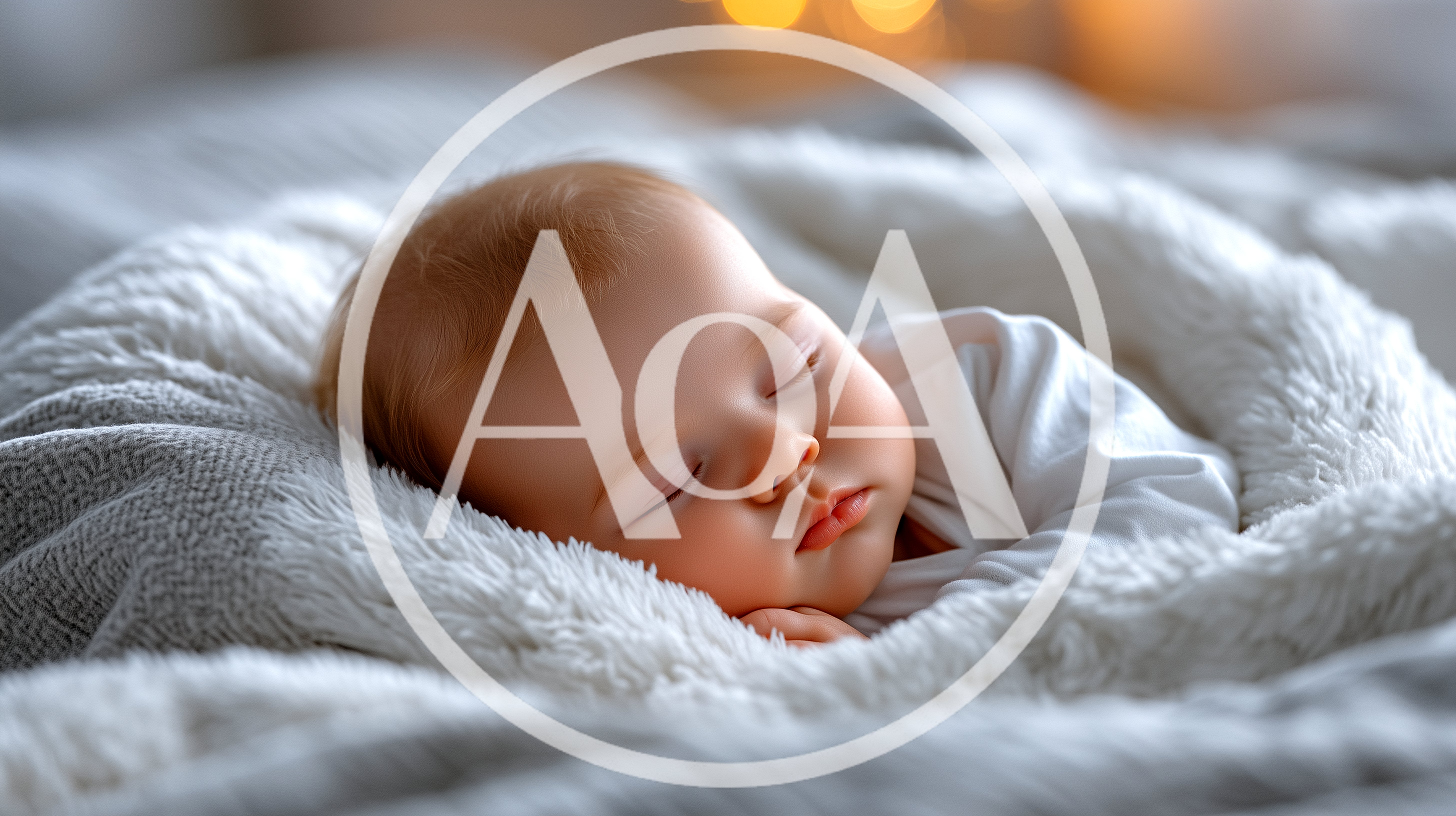 Sleeping Baby Resting Peacefully On A Soft White Blanket