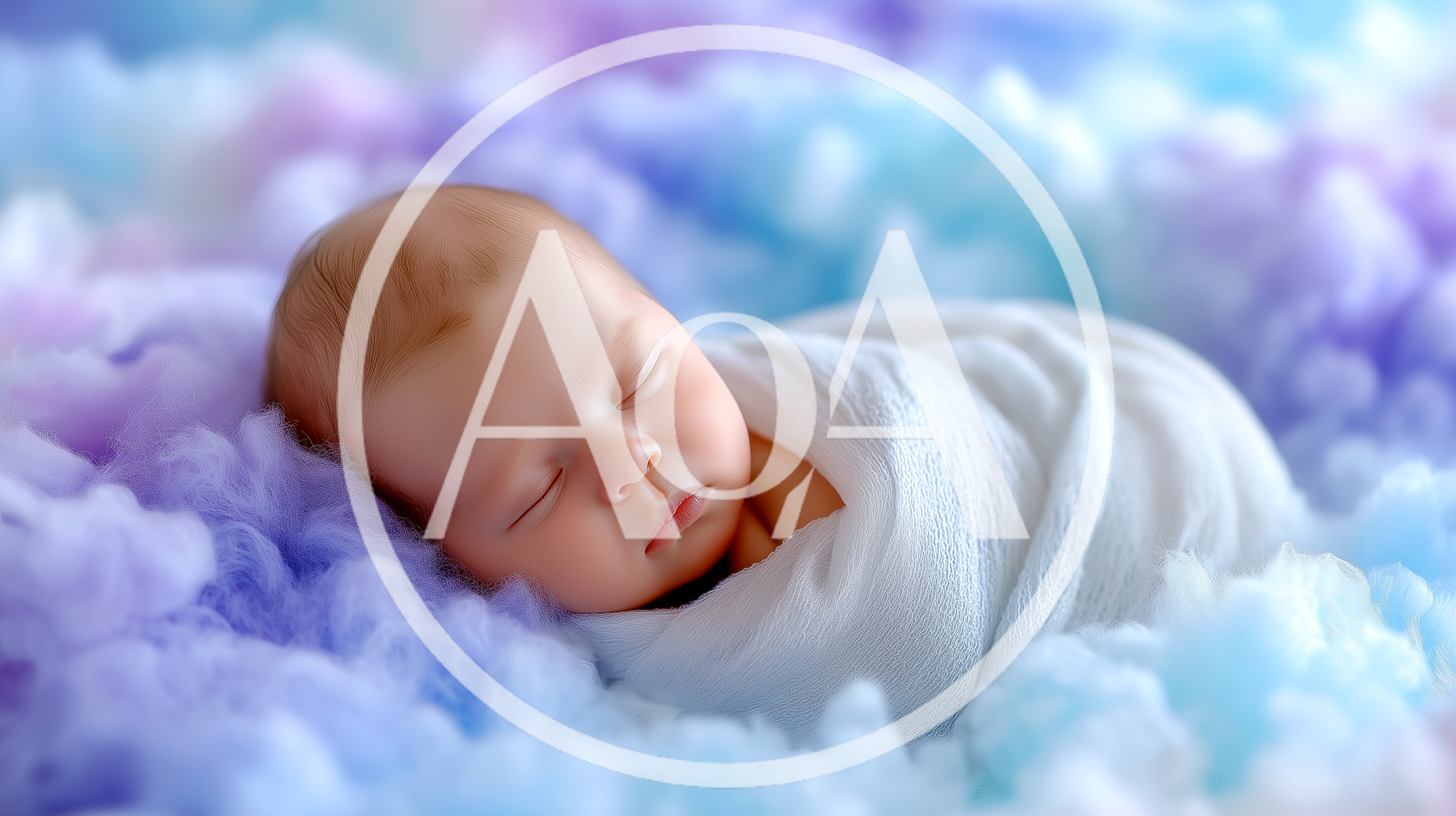 Newborn Baby Sleeping Wrapped In White Swaddle