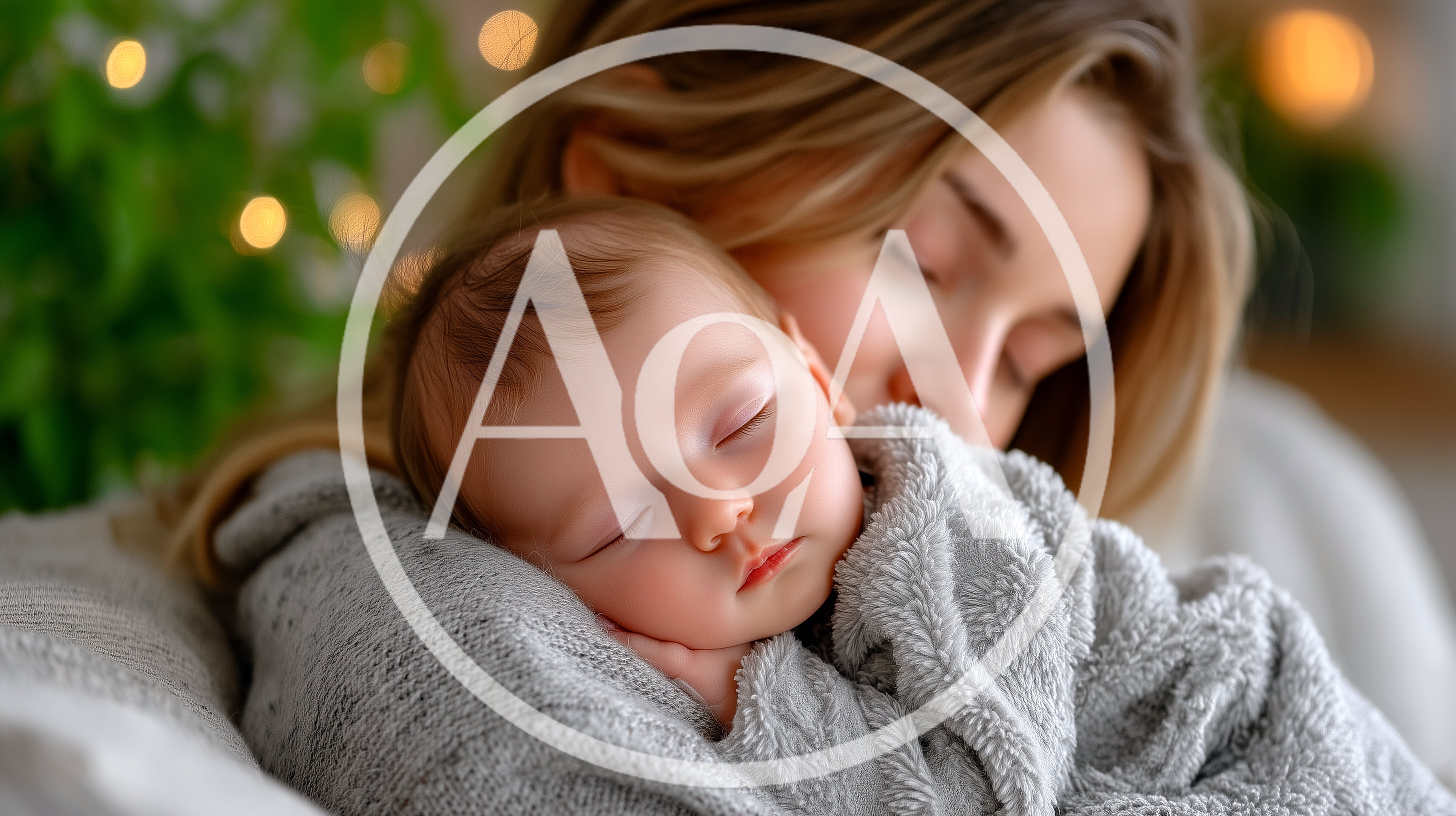Mother Holding Her Sleeping Newborn Baby