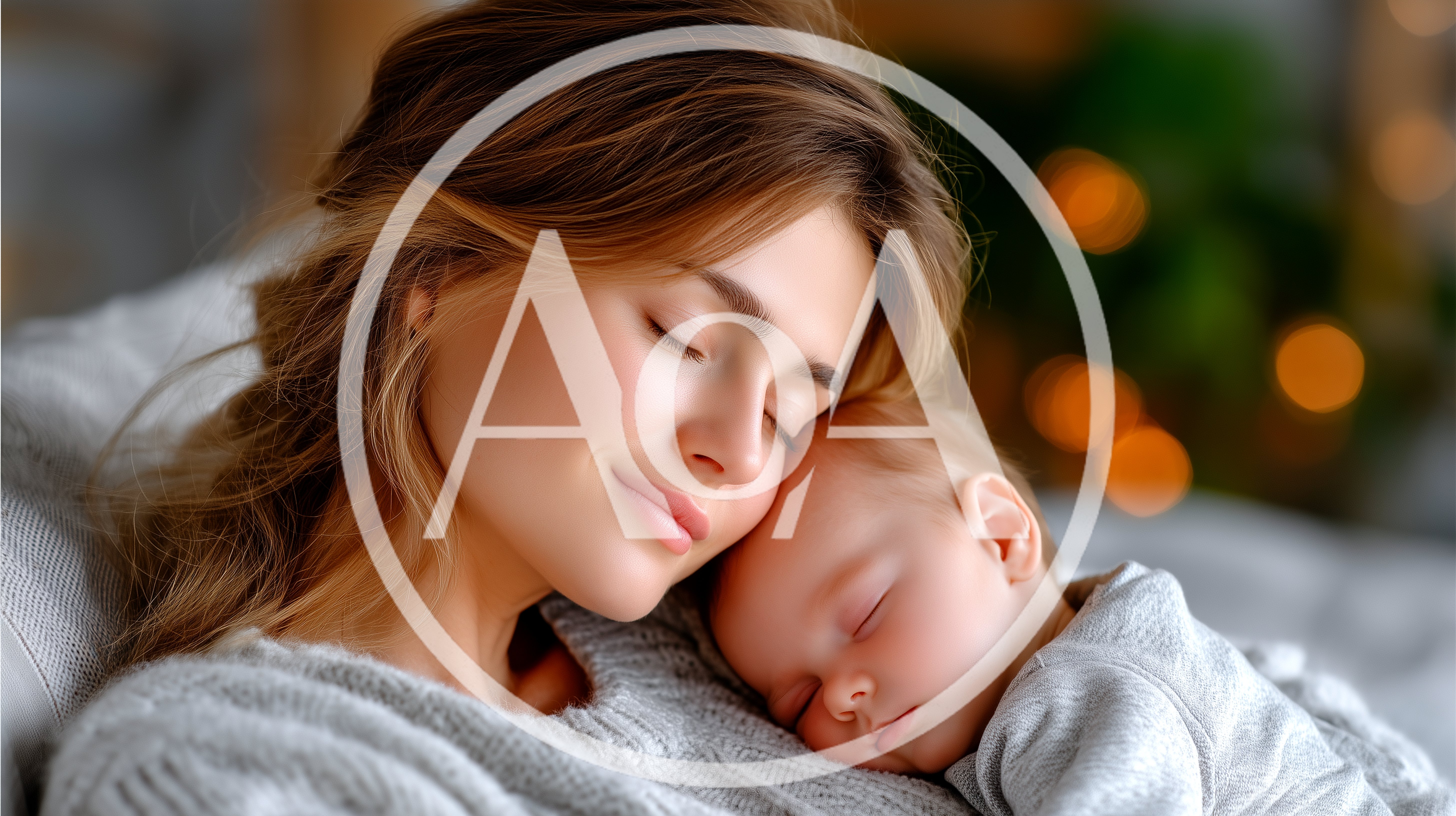 Mother Cuddling Her Sleeping Newborn Baby