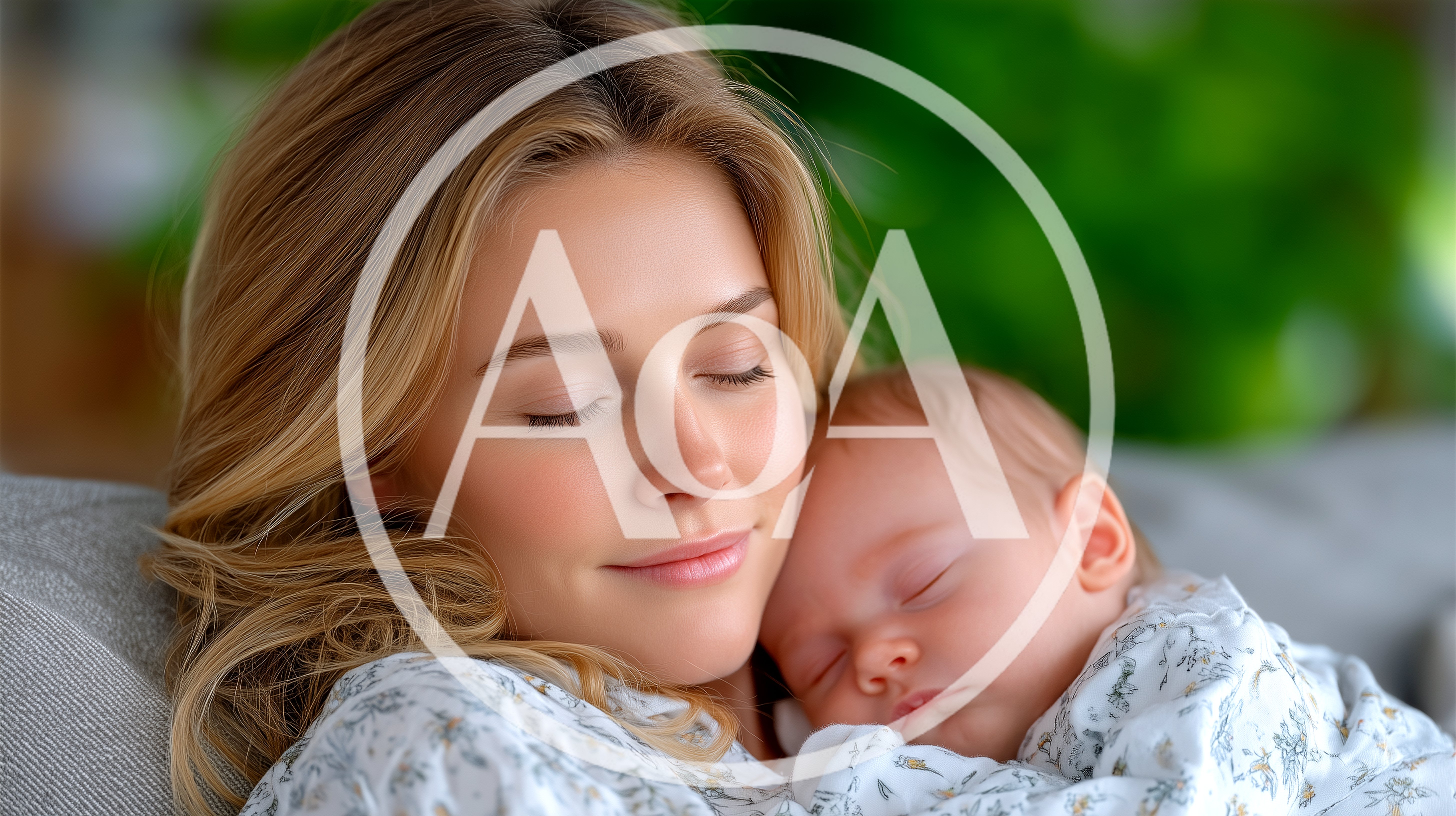 Mother Cuddling Her Sleeping Newborn Baby