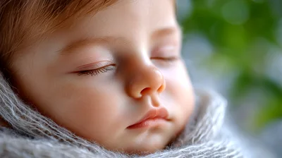 Close Up Of A Sleeping Newborn Baby