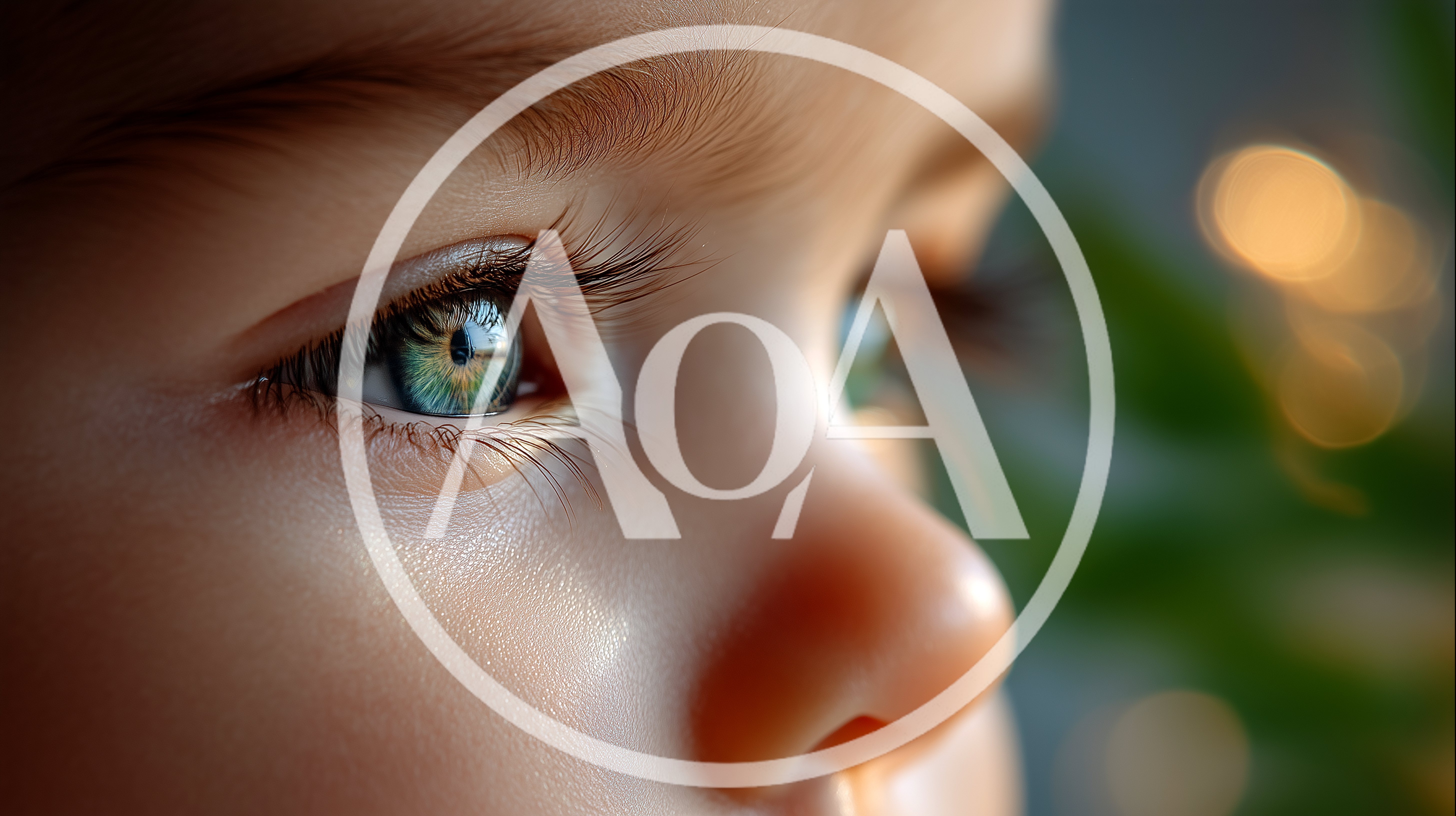 Close Up Portrait Of A Child With Bright Blue Eyes