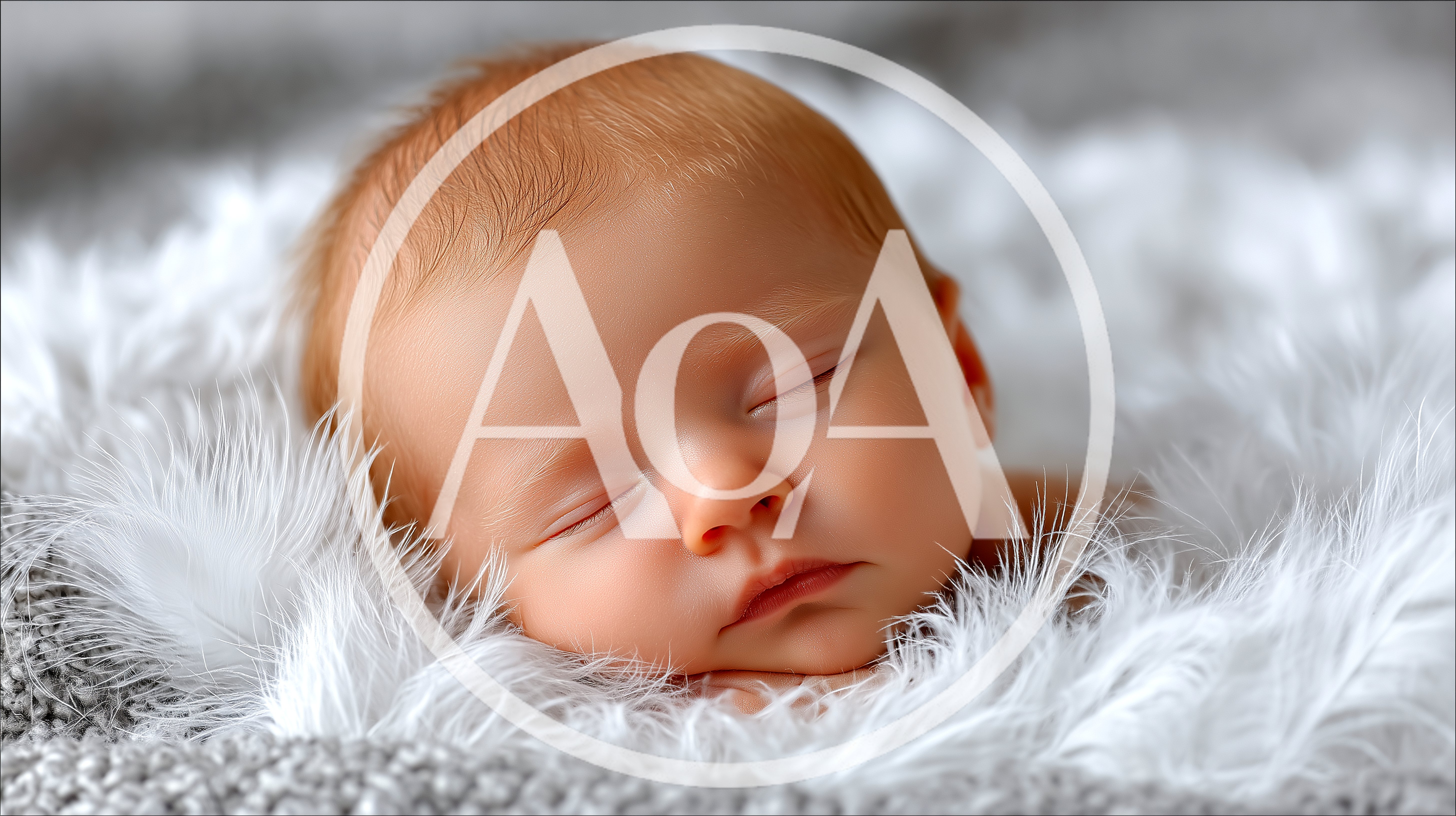 Sleeping Newborn Baby Resting On Soft White Feathers