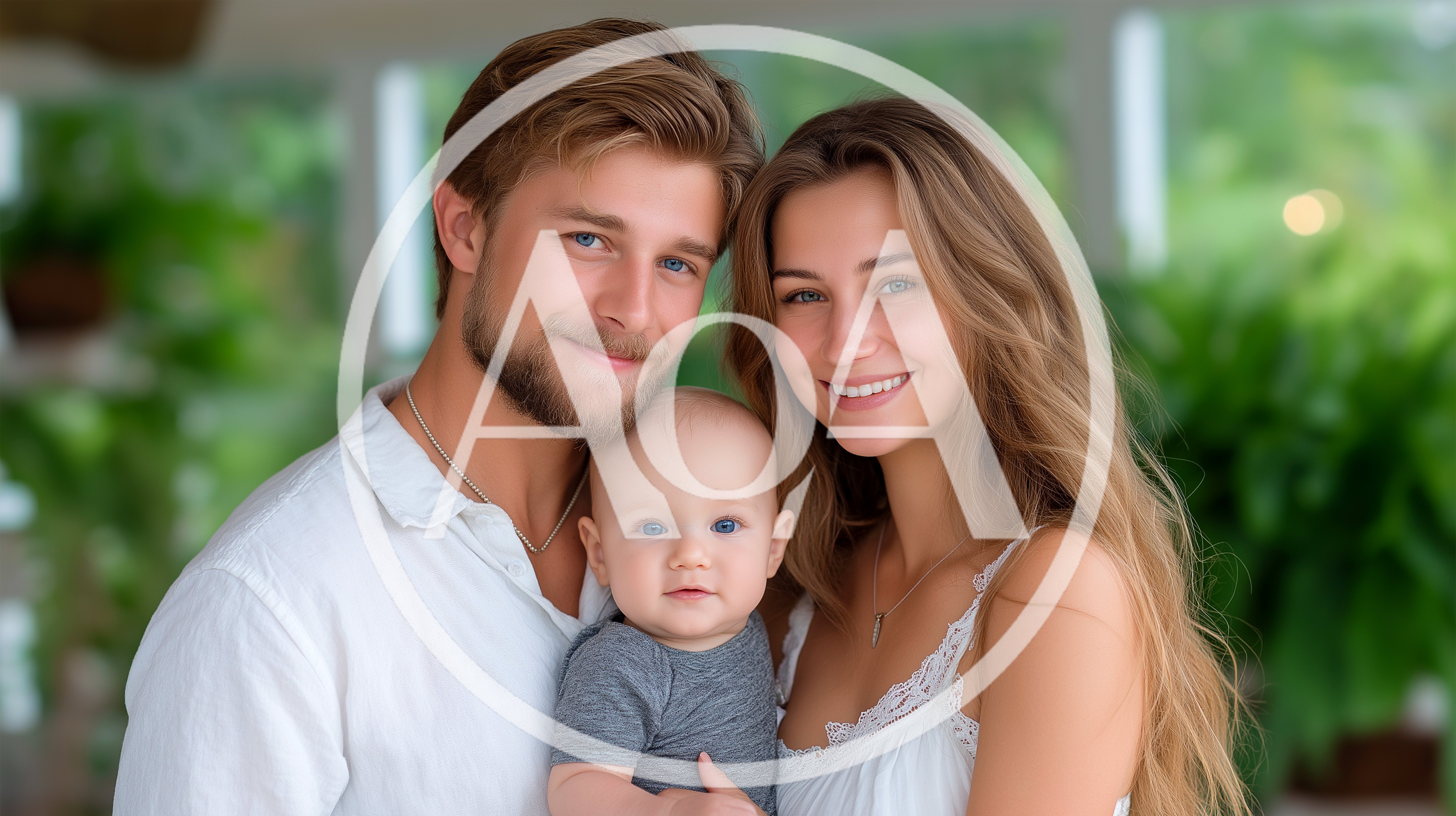 Happy Young Couple Holding Their Baby Son
