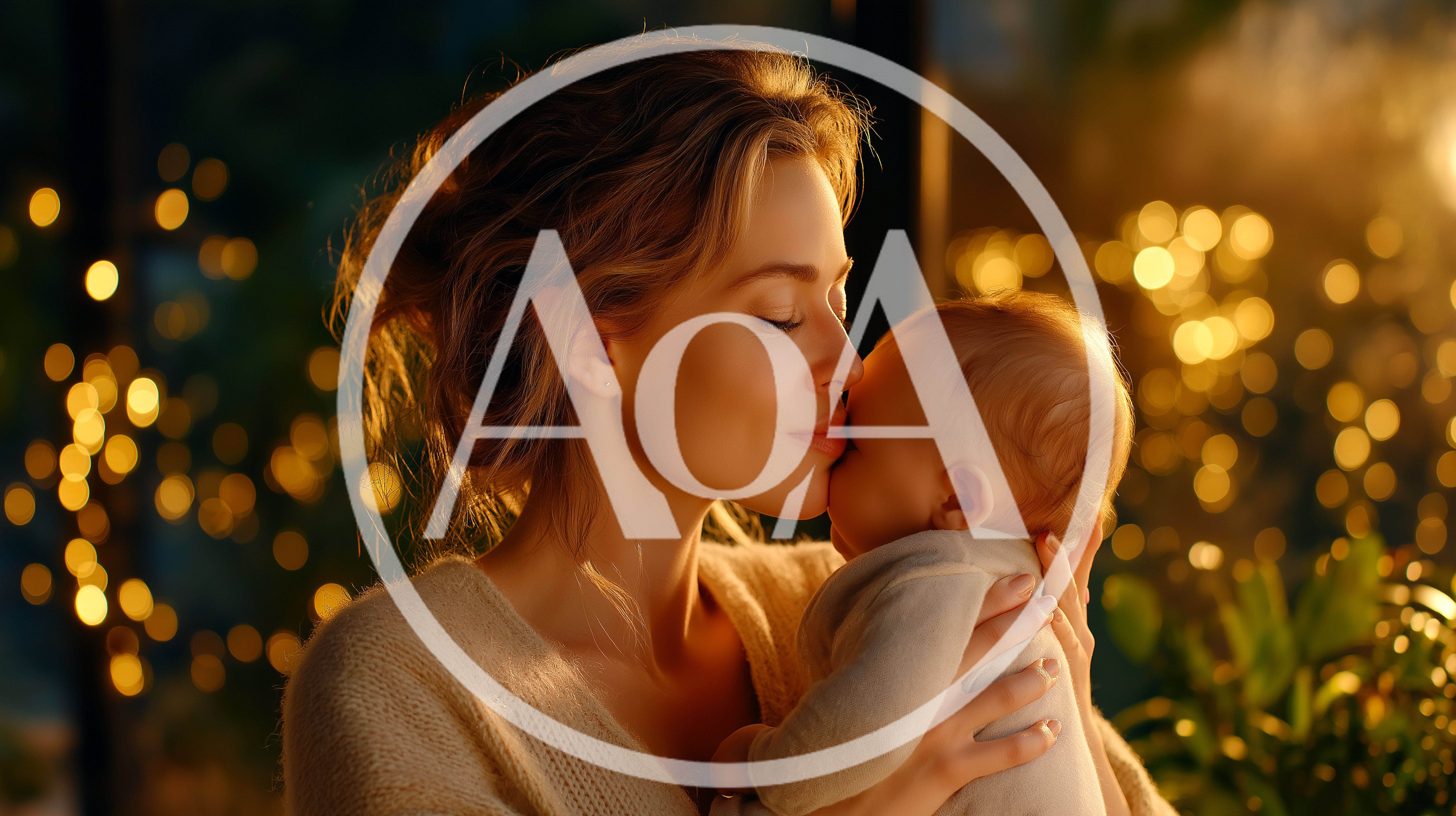 Mother Gently Kissing Her Newborn Baby
