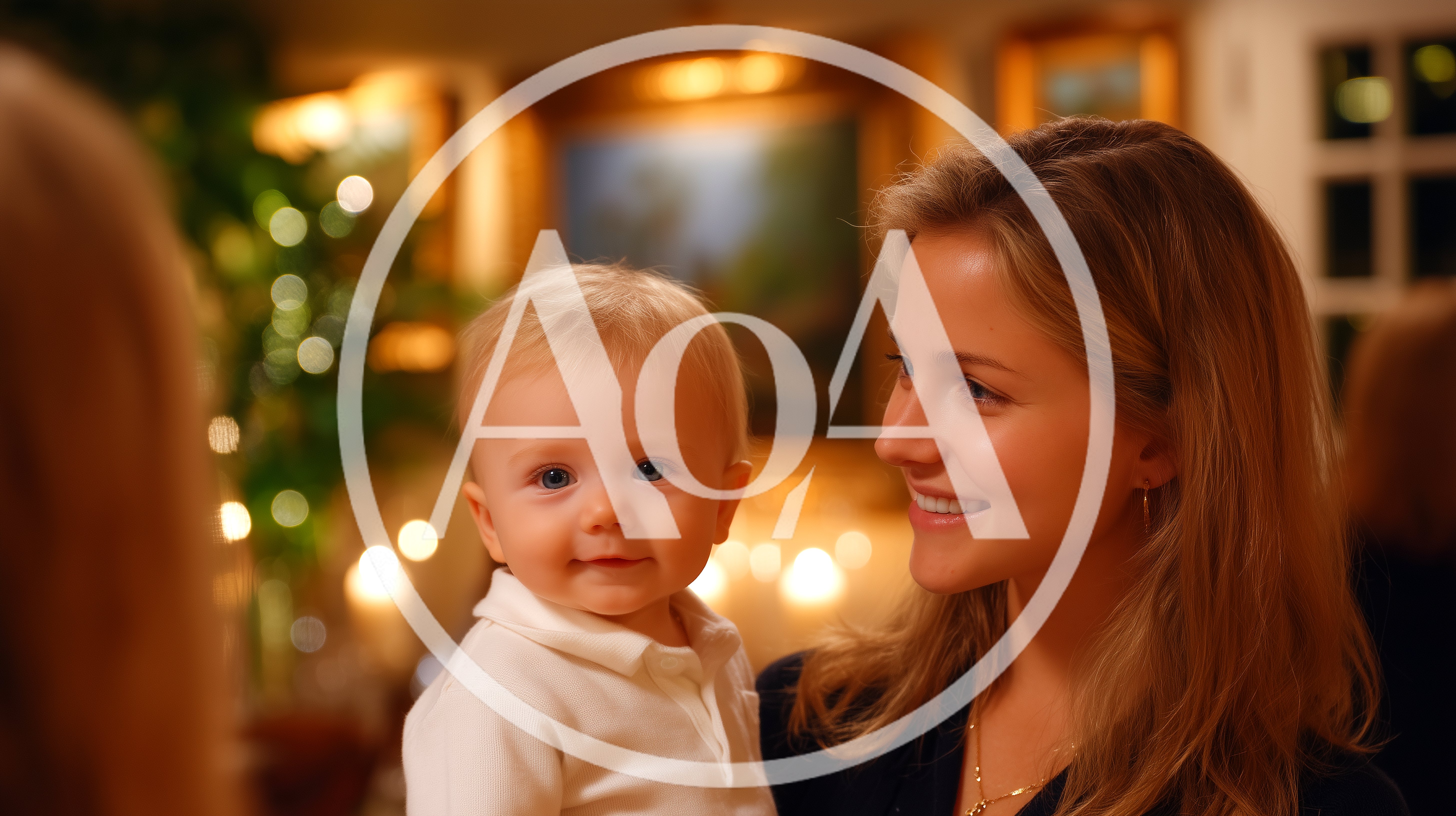 Young Mother Holding Her Baby In A Warmly Lit Room
