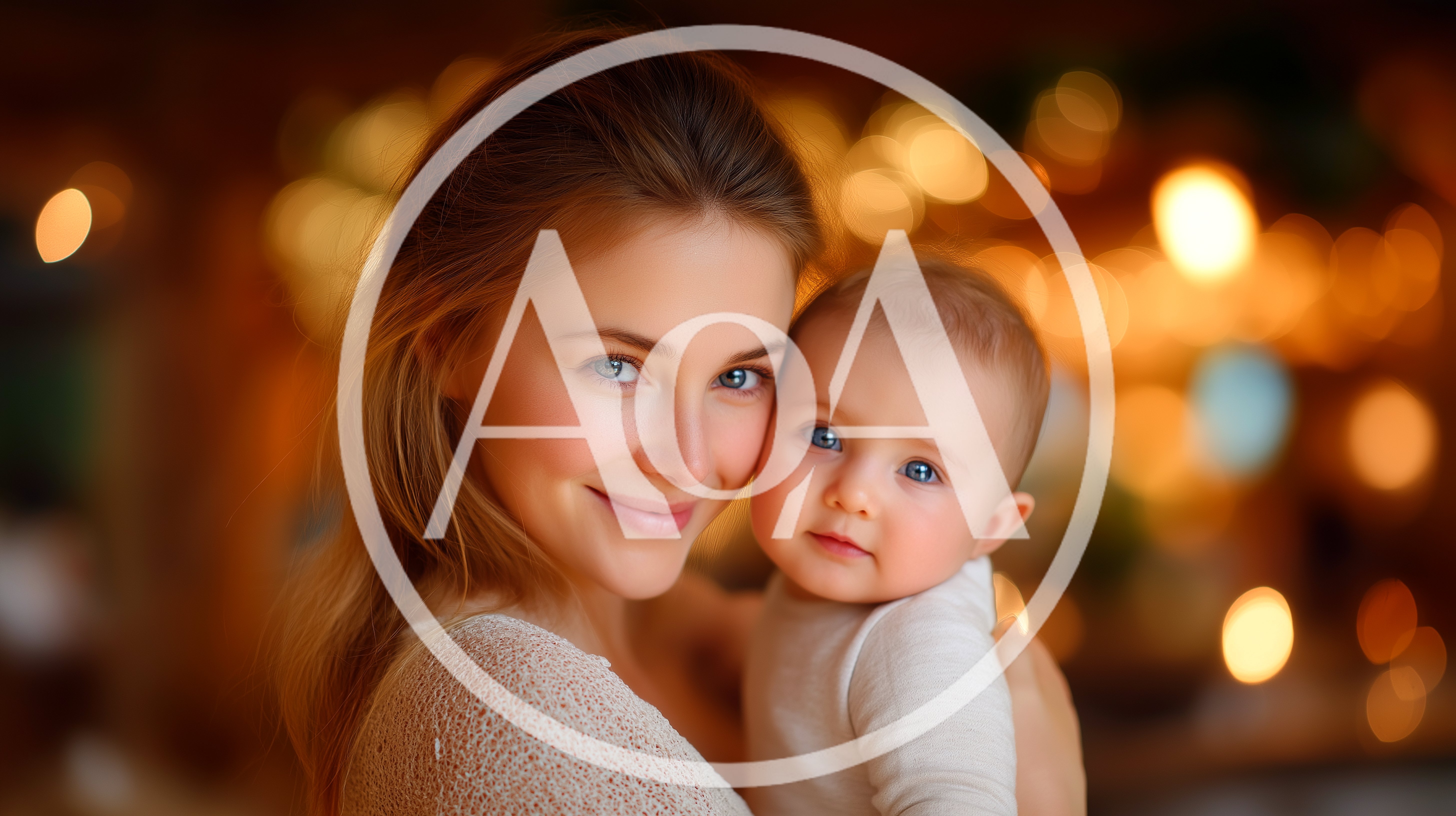 Young Mother Holding Her Baby In Warm Lighting