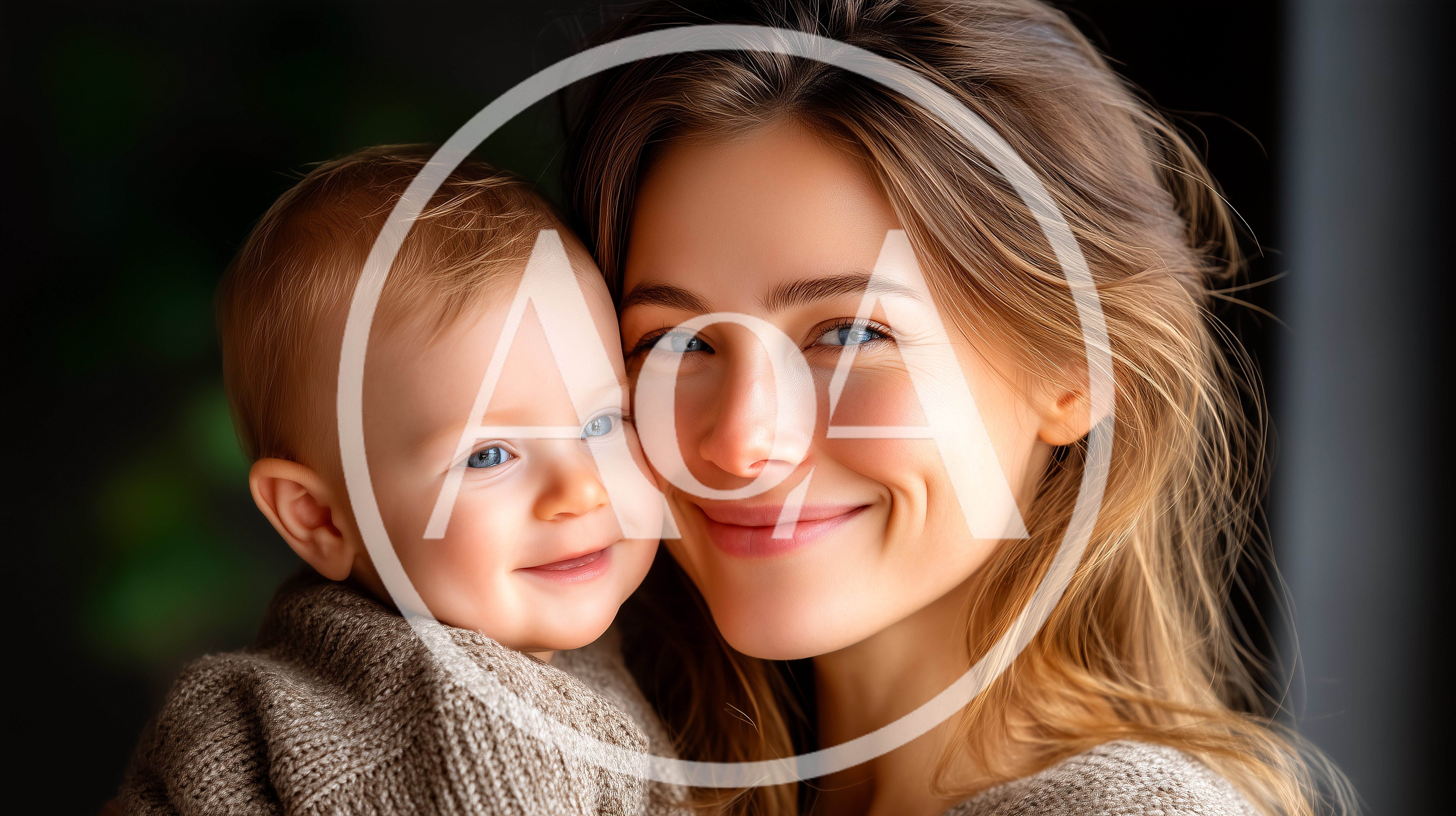 Close Up Portrait Of A Mother Holding Her Baby