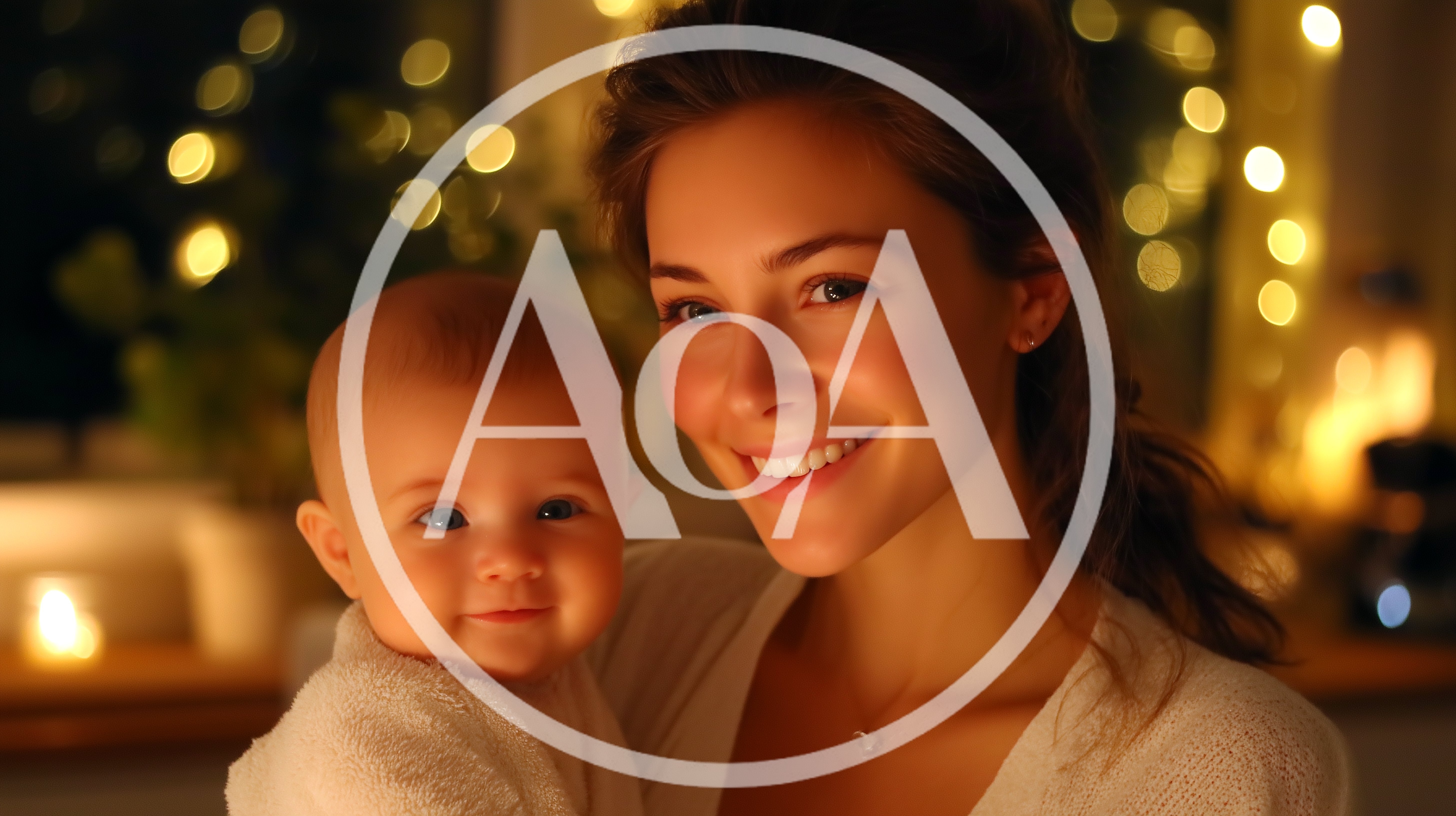 Smiling Mother Holding Her Baby In Warm Lighting