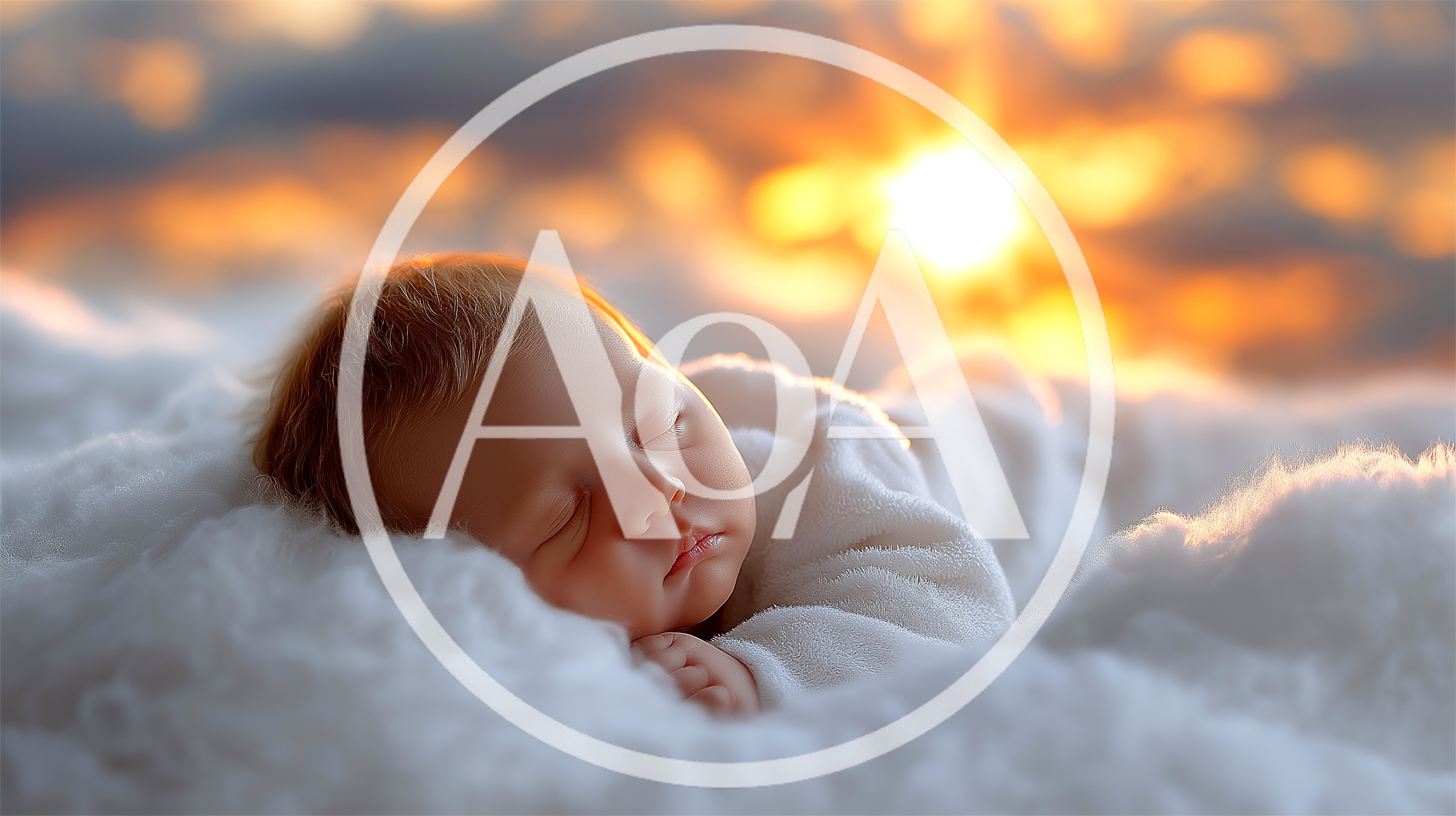 Newborn Baby Sleeping Peacefully On Soft White Clouds