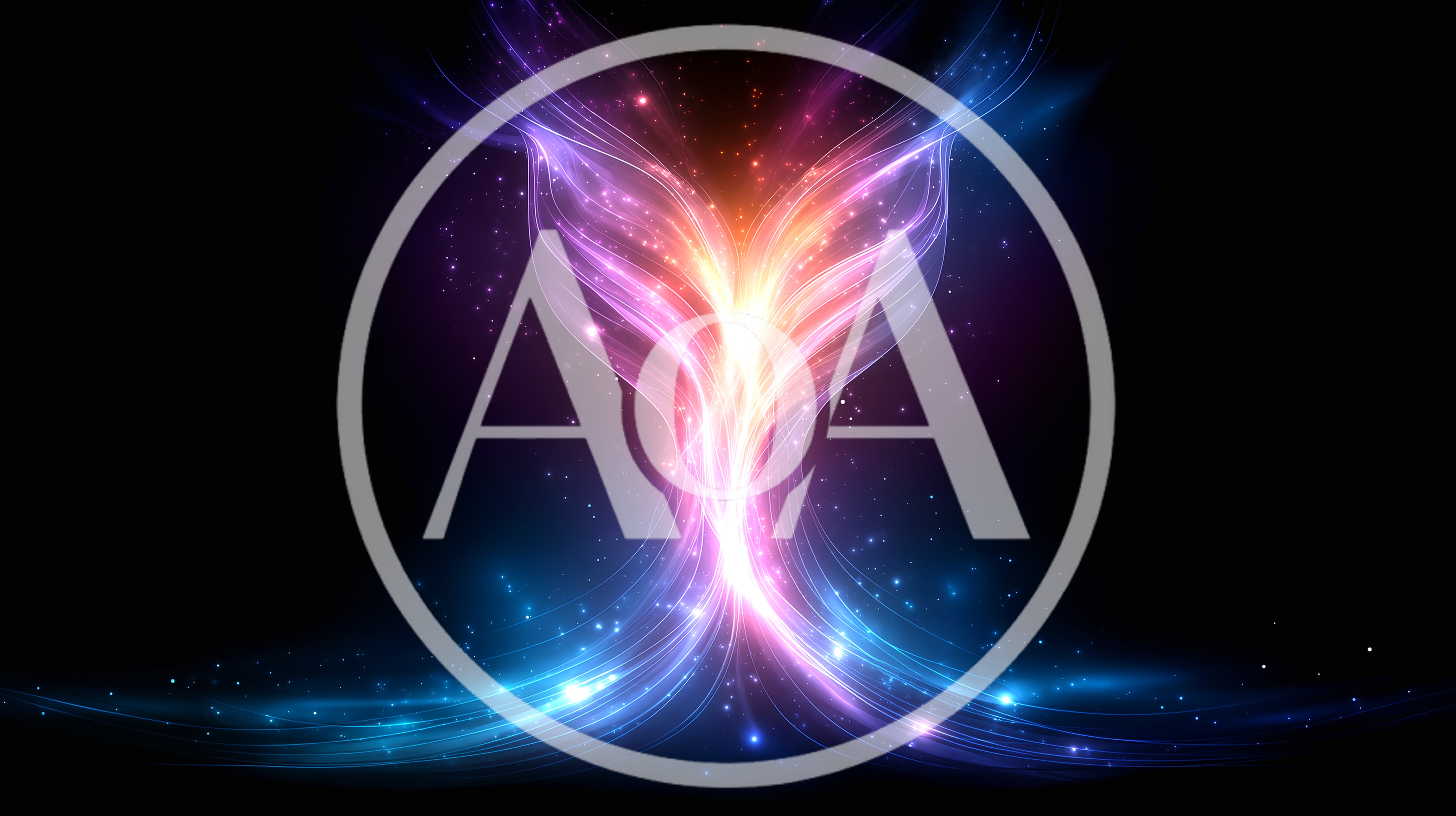 Abstract Glowing Light Trails With Particle Effects
