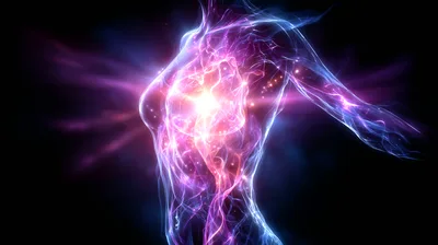 Abstract Energy Silhouette Of A Human Female Form