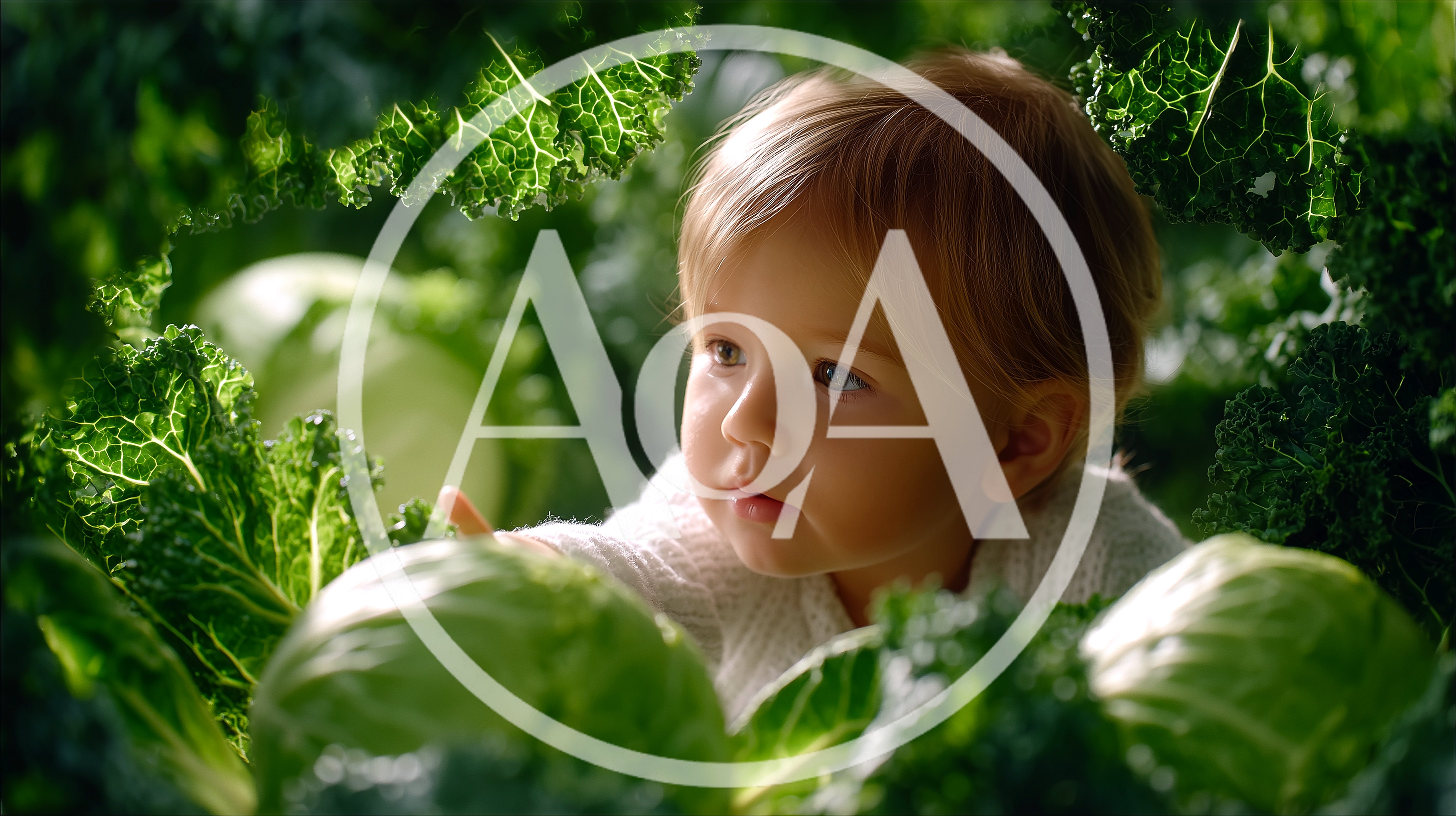 Toddler Exploring Fresh Green Cabbage In A Garden