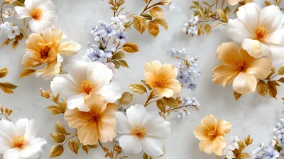 Elegant Floral Pattern With Soft Peach And White Flowers