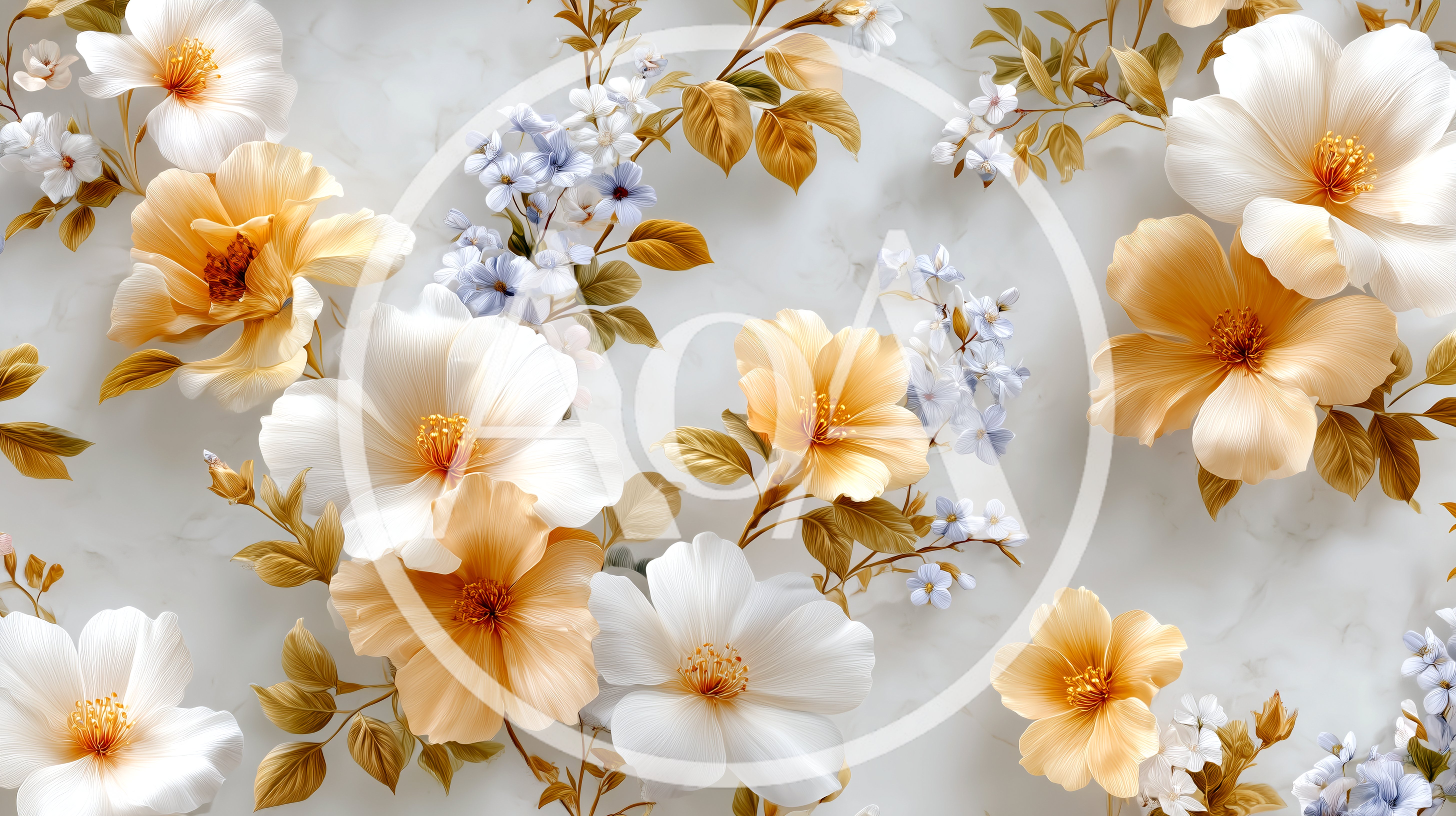 Elegant Floral Pattern With Soft Peach And White Flowers