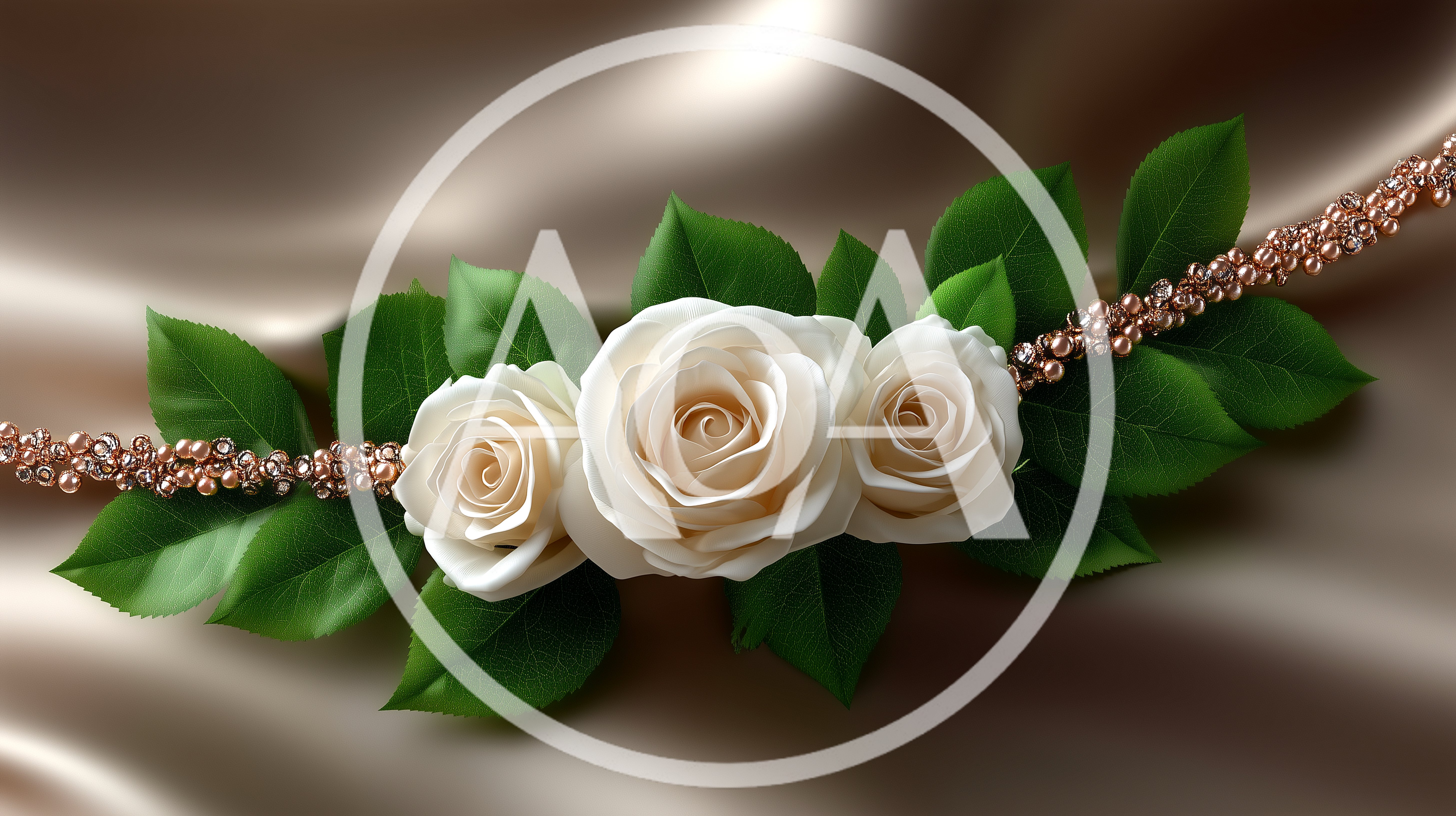 Elegant Cream Rose Corsage With Beaded Trim