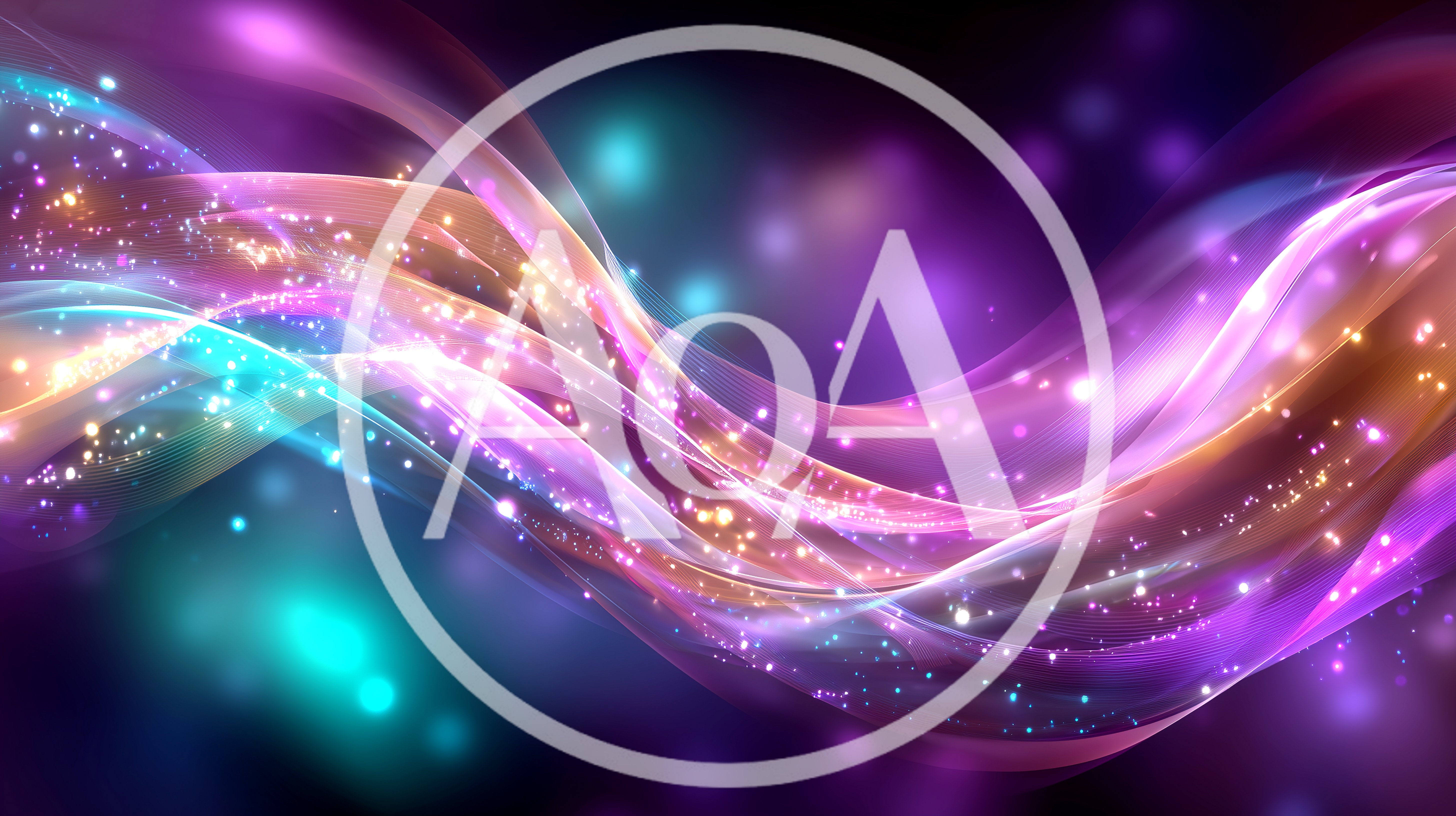 Abstract Glowing Purple And Cyan Light Waves