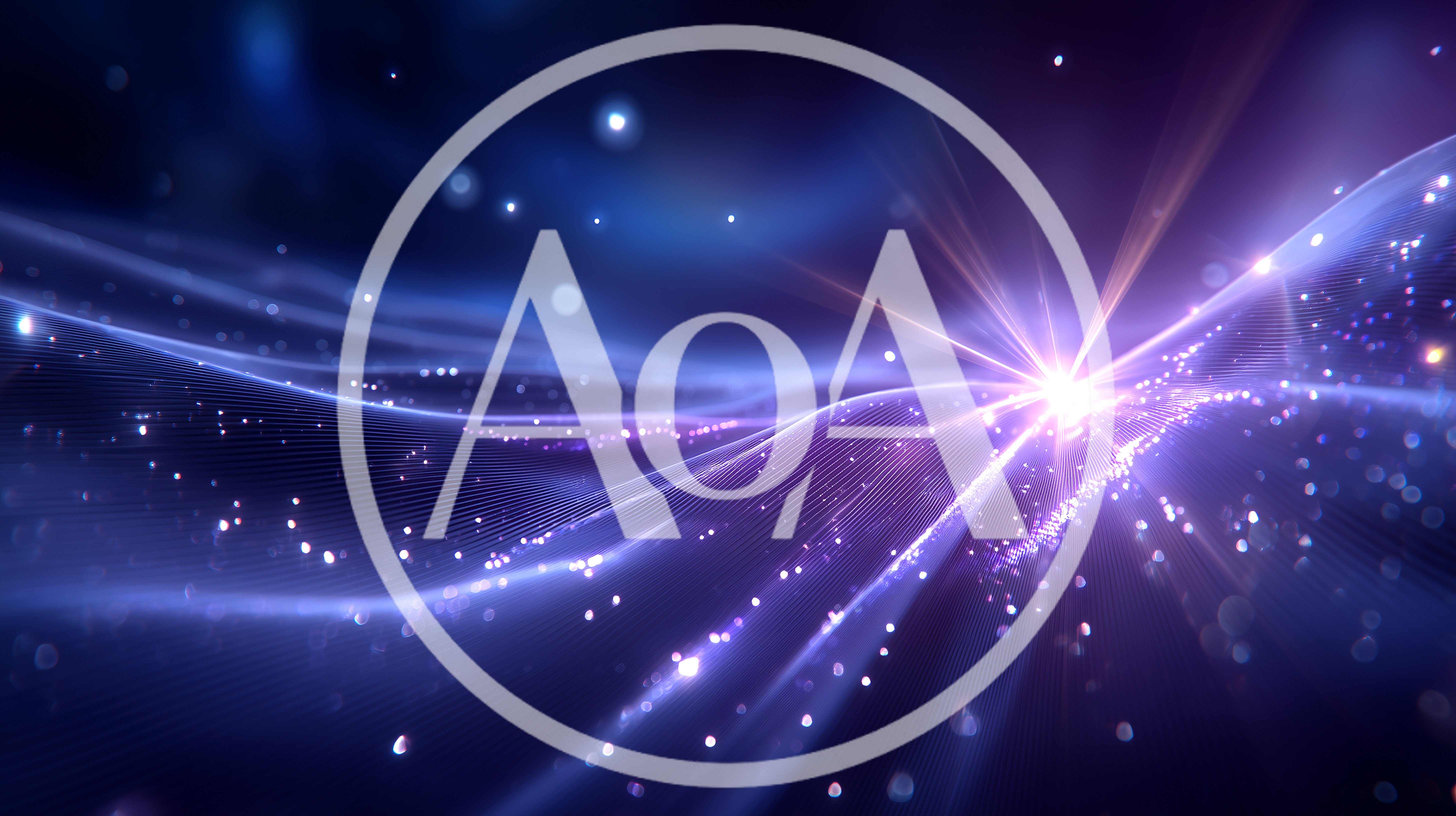 Abstract Glowing Blue Light Waves With Particle Effects