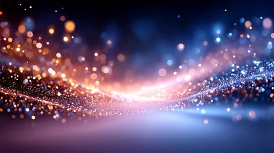 Abstract Glowing Particles Flowing In Wave Motion
