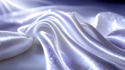 Flowing White Silk Fabric With Shimmering Texture