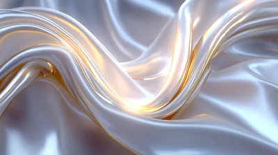 Abstract Flowing White Silk Fabric Background