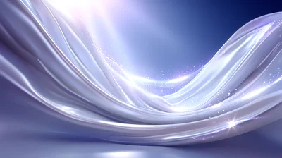 Abstract Flowing Silk Fabric With Shimmering Light Particles