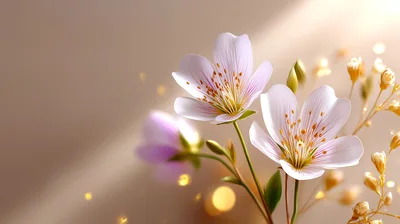 Soft Pink Spring Flowers With Bokeh Background