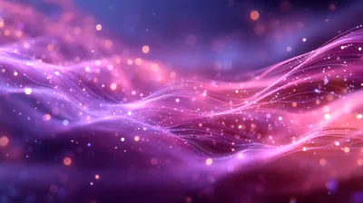 Abstract Glowing Purple And Pink Light Waves