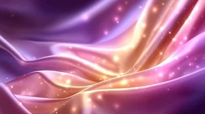 Abstract Background Of Flowing Purple And Gold Silk Fabric